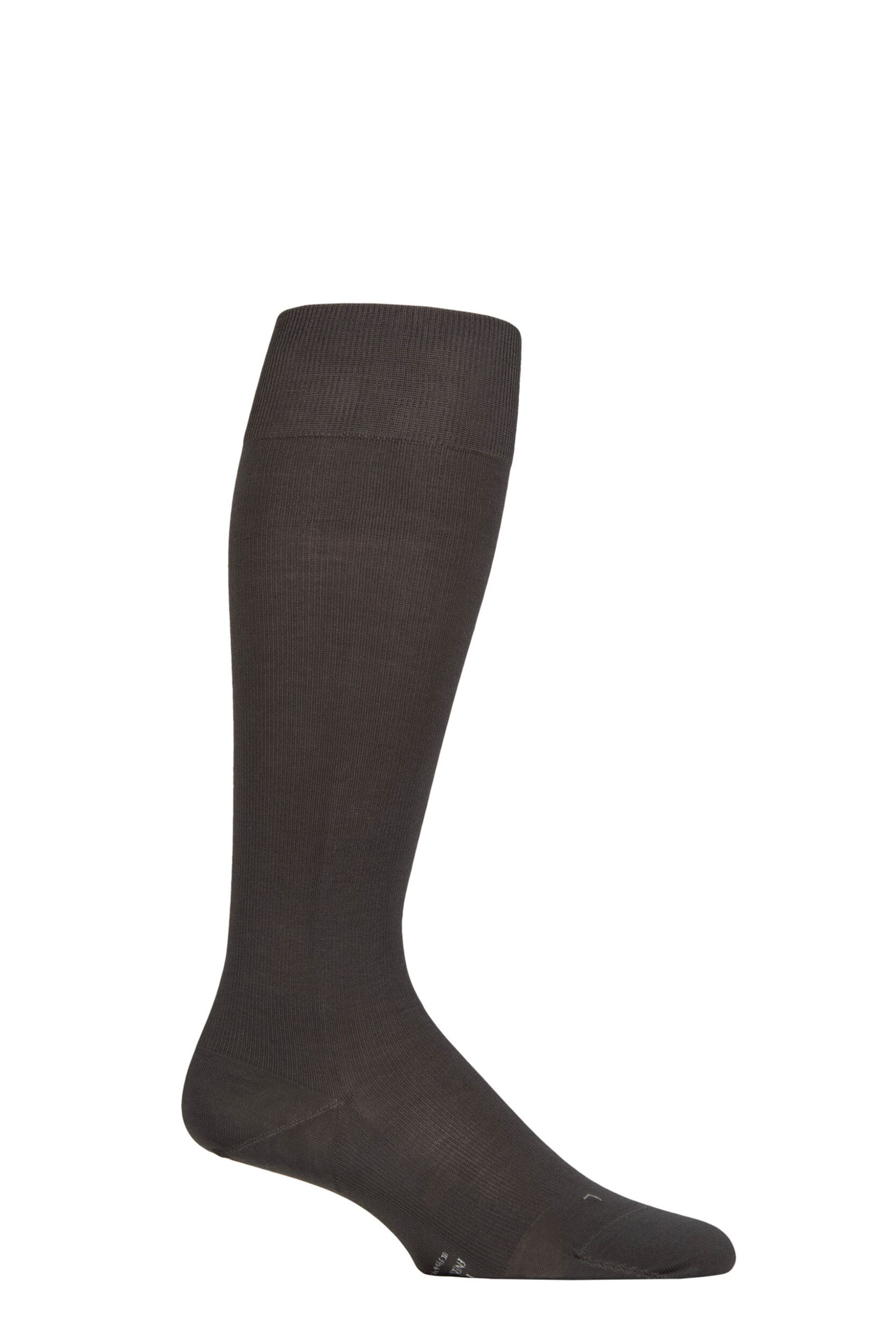Mens 1 Pair Falke Travel and Comfort Energizing Cotton Compression Socks Brown 5.5-6.5 Mens