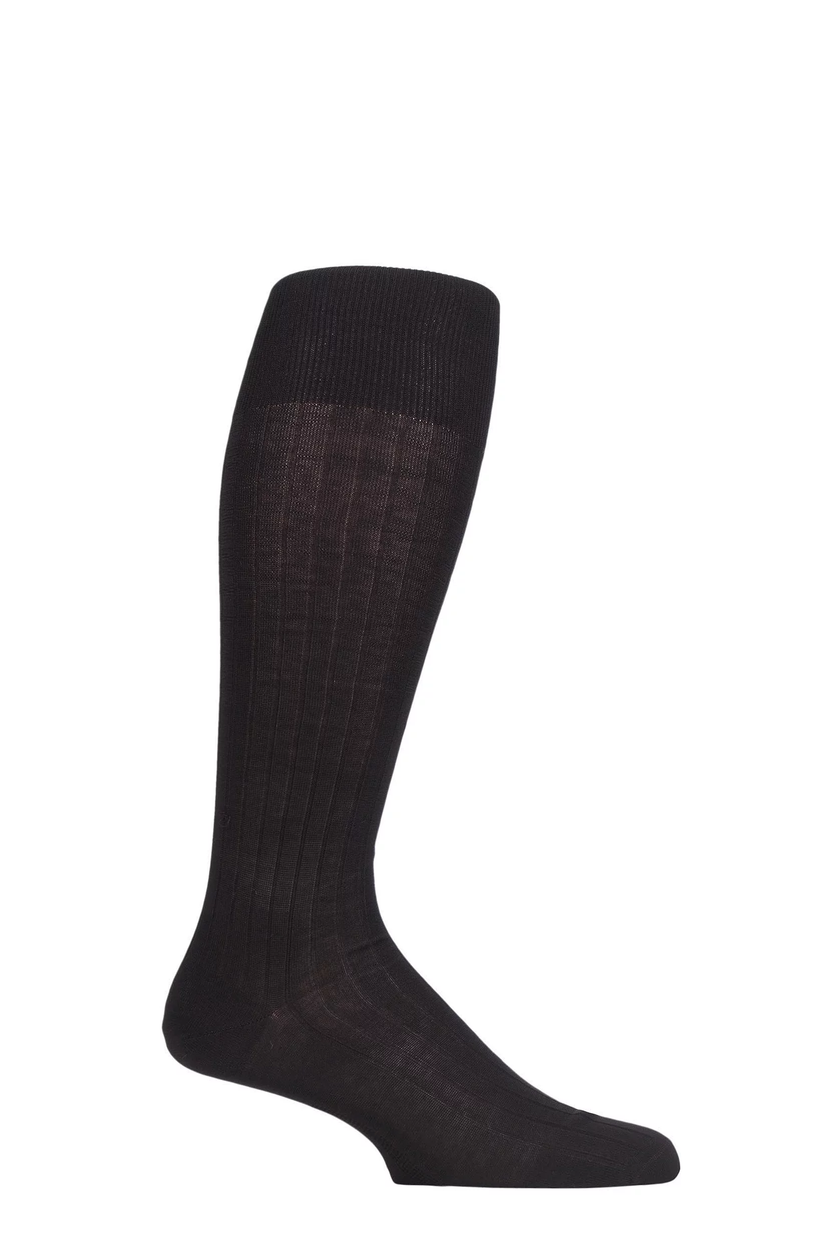 1 Pair Brown Milano 97% Cotton Knee High Socks Men's 10-11 Mens - Falke