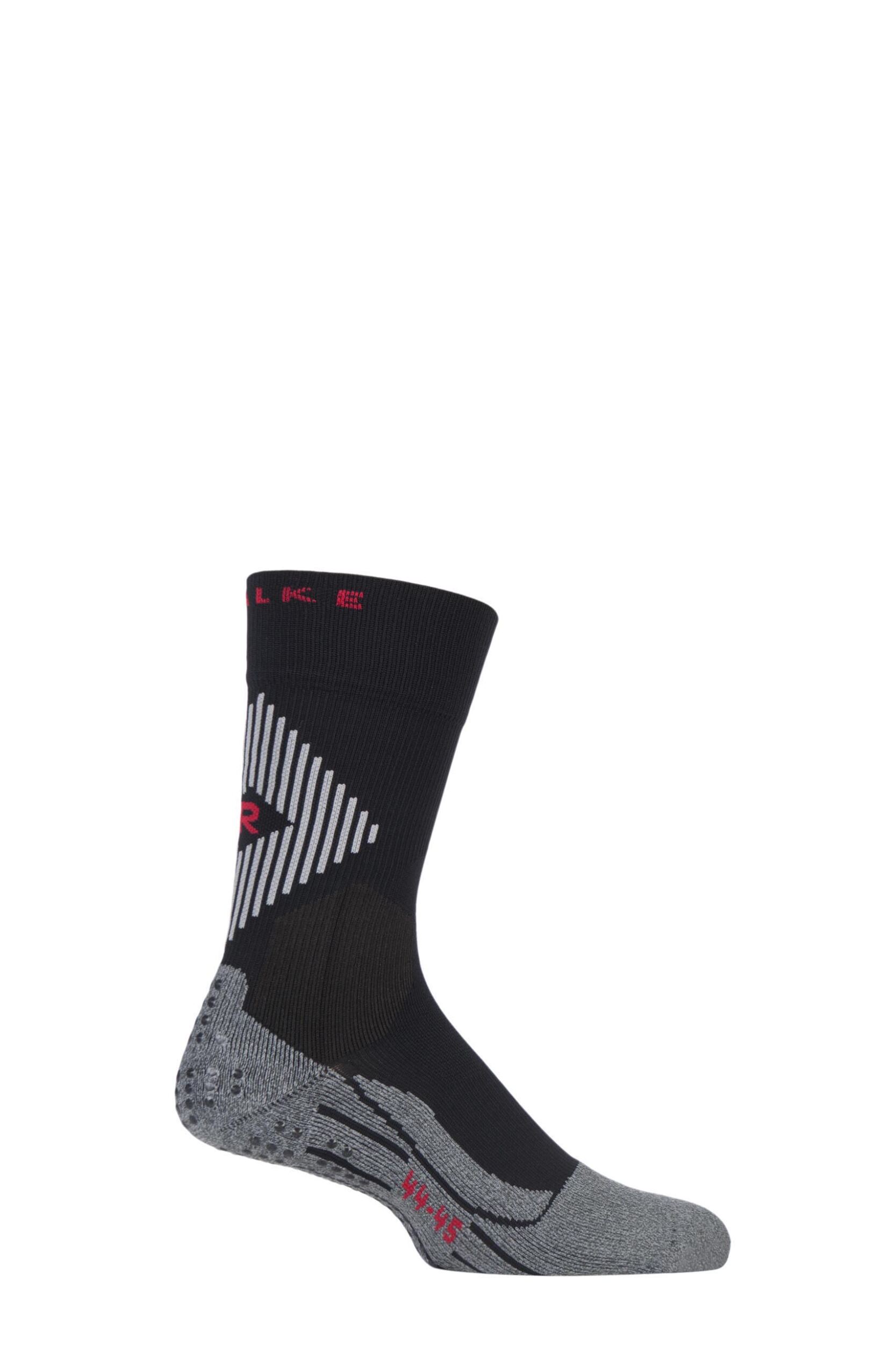 1 Pair Black Low Compression 4 Grip Football and Sports Socks Men's 11-12.5 Mens - Falke