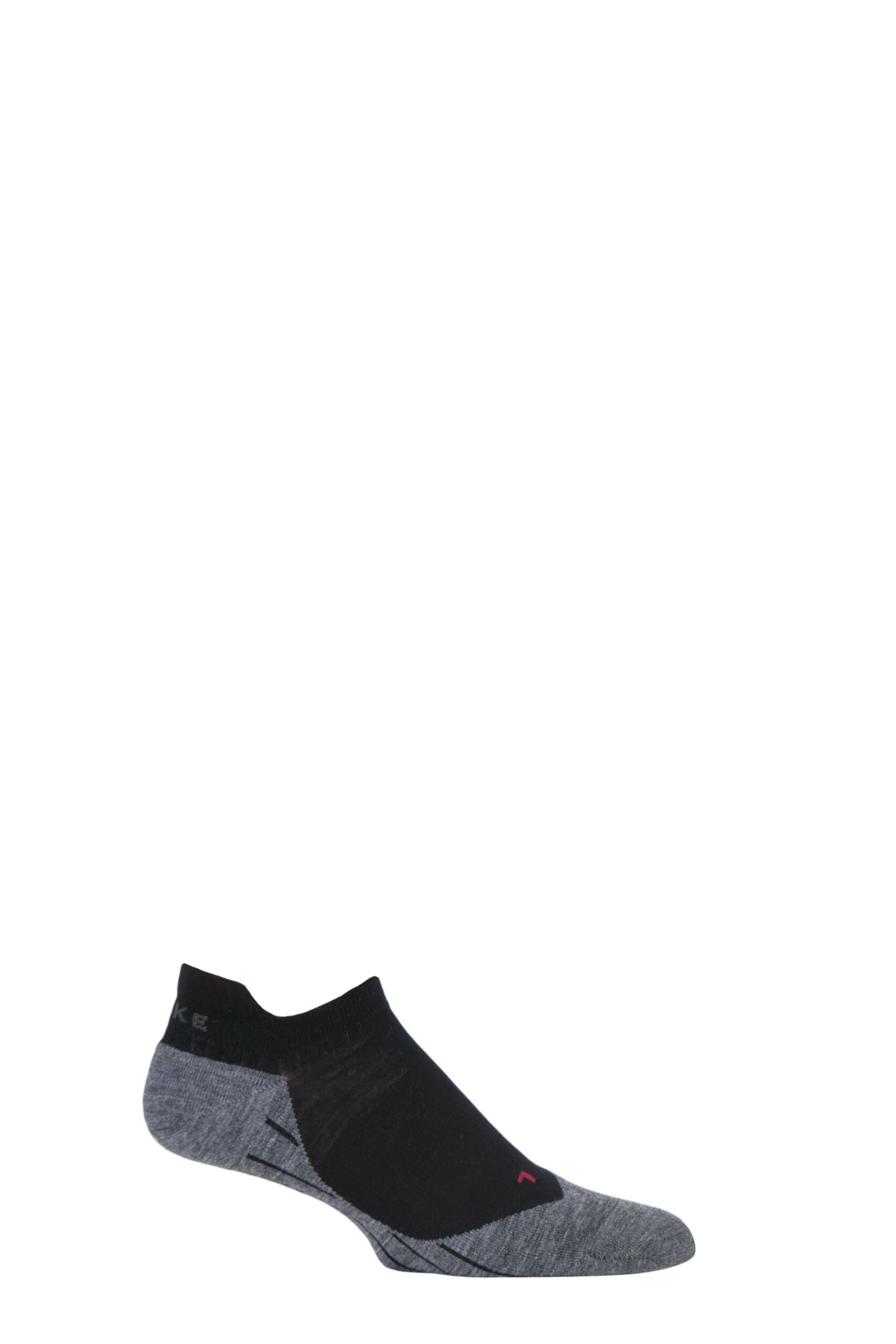 1 Pair Black TK5 Lightweight Cushioned Trekking Invisible Socks Men's 5.5-7.5 Mens - Falke