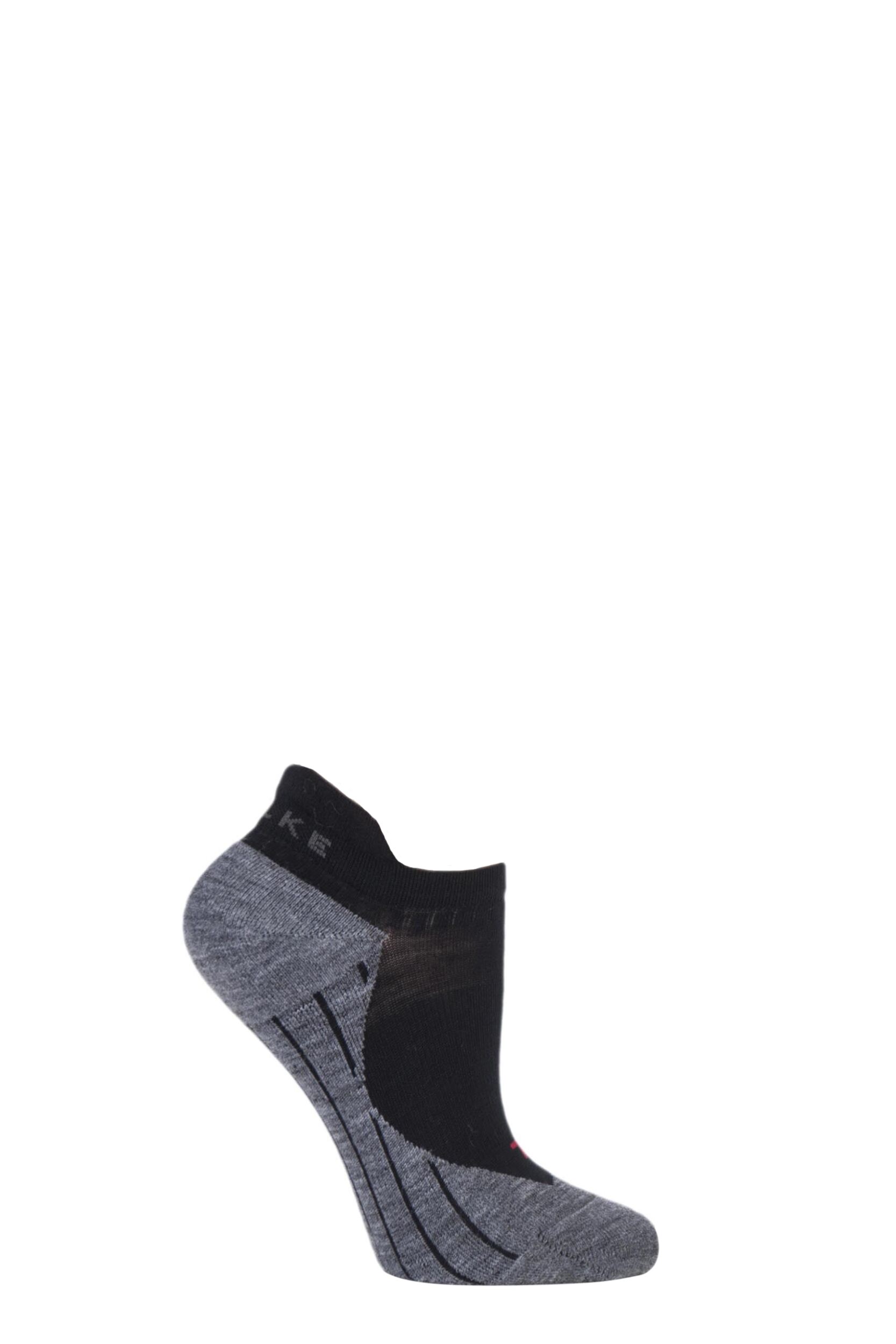 Image of 1 Pair Black TK5 Lightweight Cushioned Trekking Invisible Socks Ladies - Falke