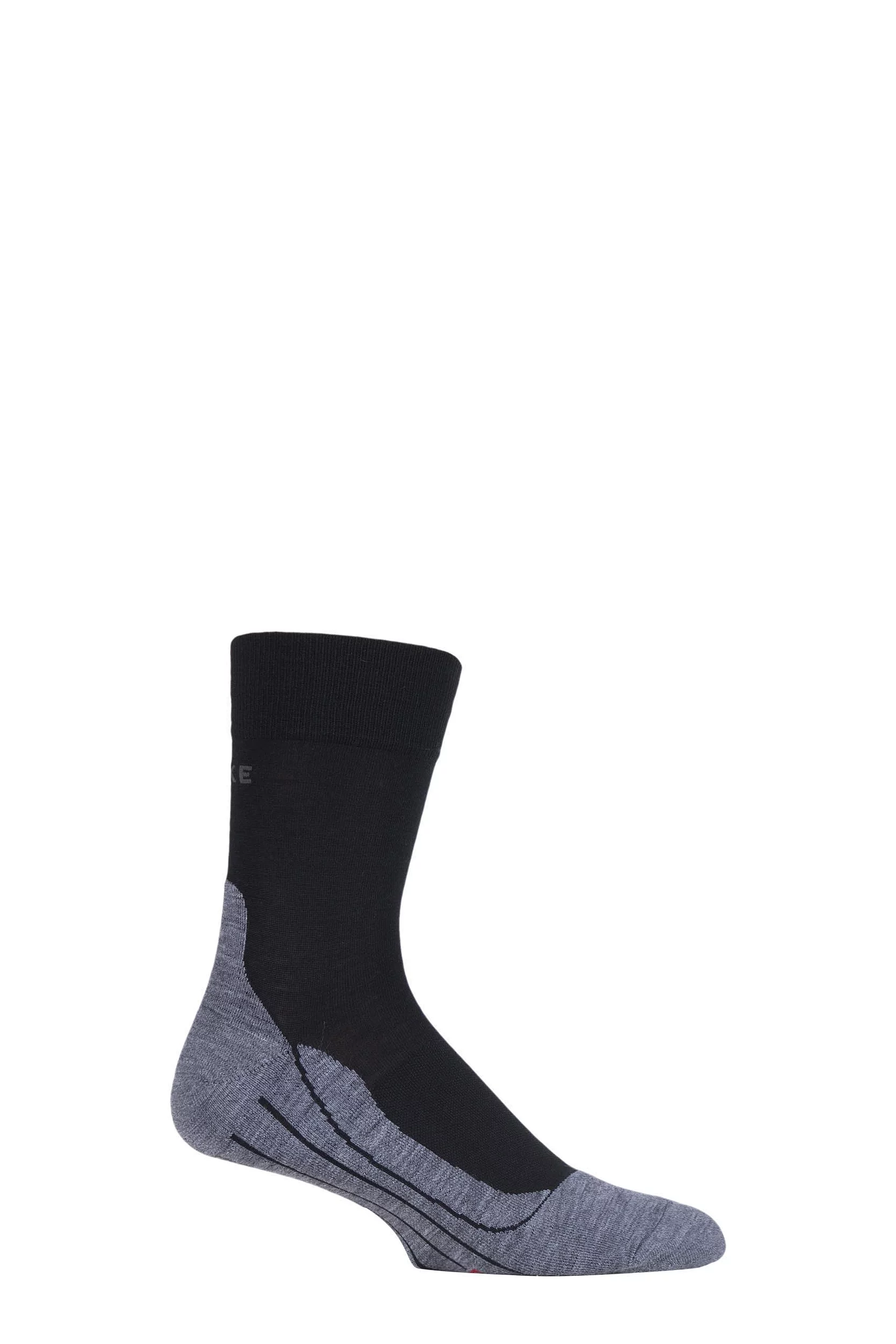 1 Pair Black RU4 Cushioned Wool Sports Crew Socks Men's 9.5-10.5 Mens - Falke