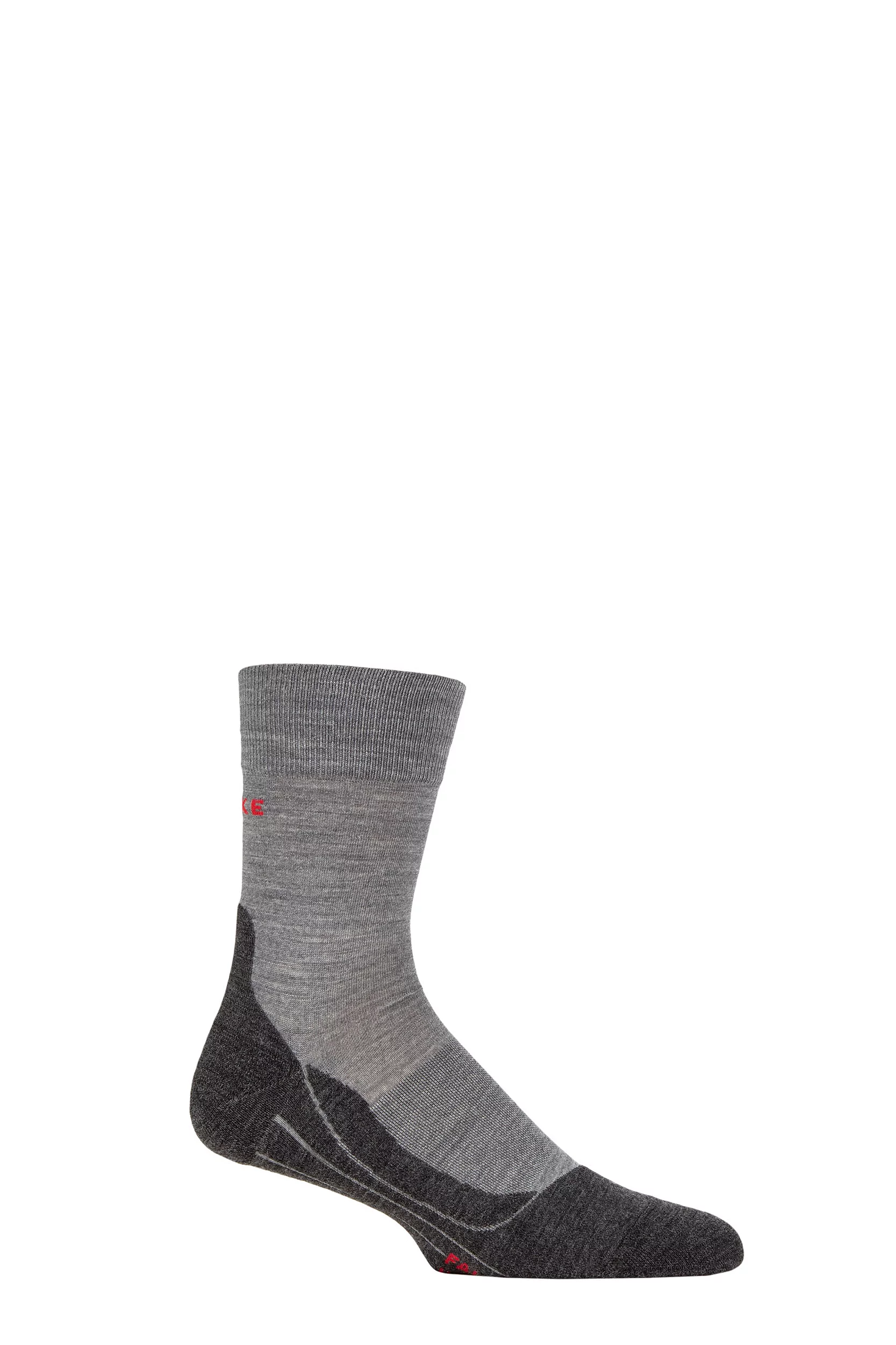 1 Pair Grey RU4 Cushioned Wool Sports Crew Socks Men's 8-9 Mens - Falke