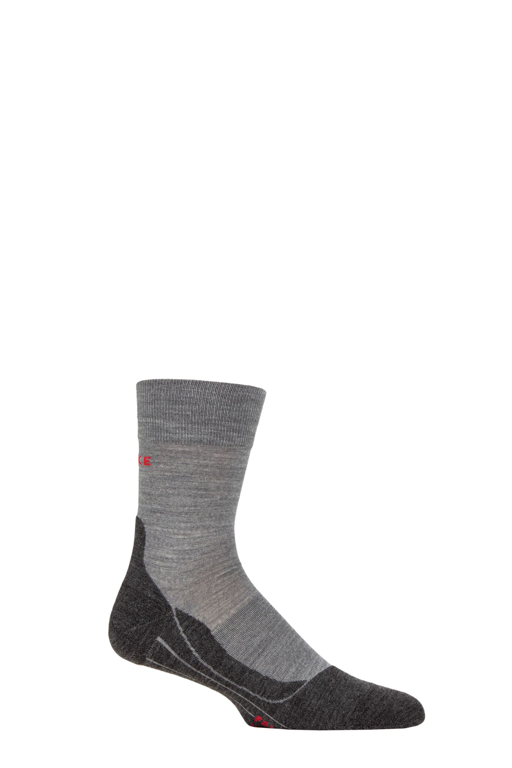 1 Pair Grey RU4 Cushioned Wool Sports Crew Socks Men's 5.5-7.5 Mens - Falke