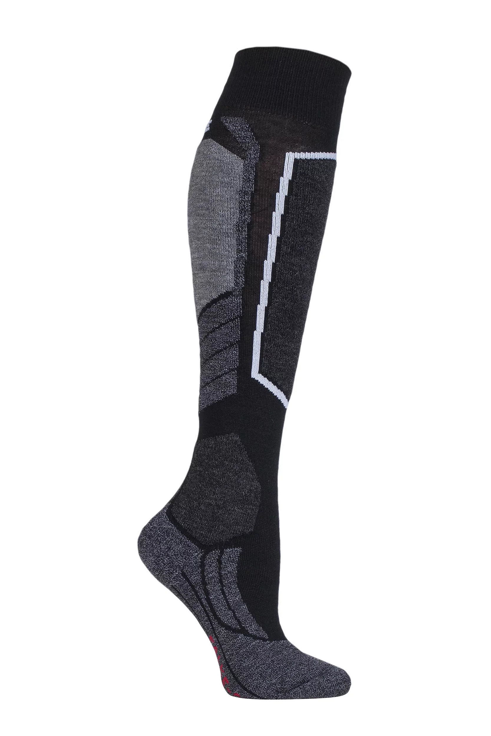 1 Pair Black SK4 Medium Volume Wool Ski Socks Ladies 5.5-6.5 Ladies - Falke
