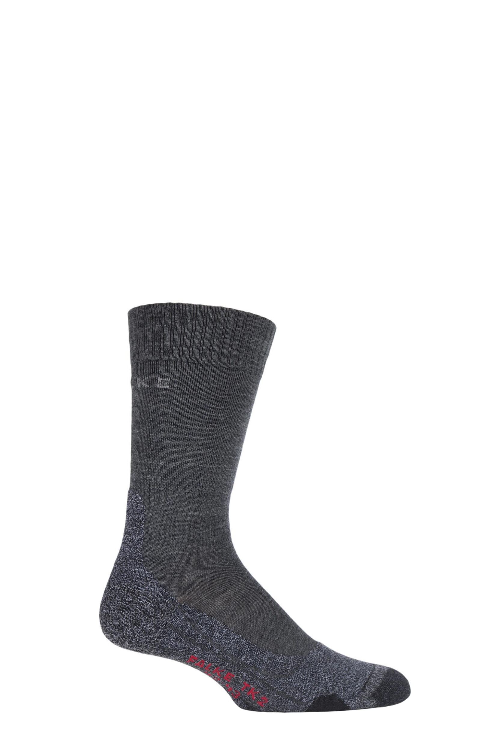 1 Pair Asphalt TK2 Medium Volume Ergonomic Cushioned Trekking Socks Men's 5.5-7.5 Mens - Falke