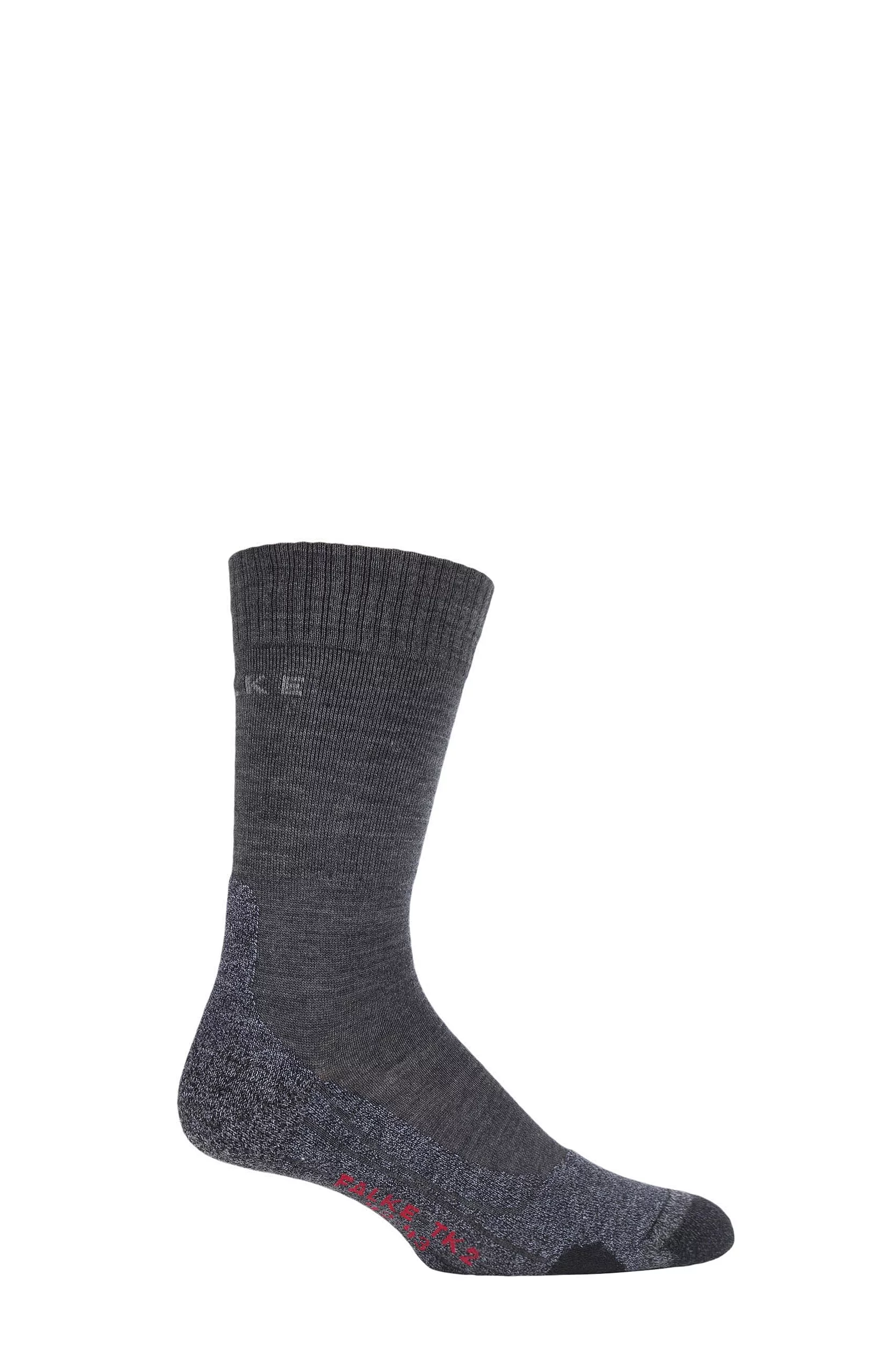 1 Pair Asphalt TK2 Medium Volume Ergonomic Cushioned Trekking Socks Men's 11-12.5 Mens - Falke