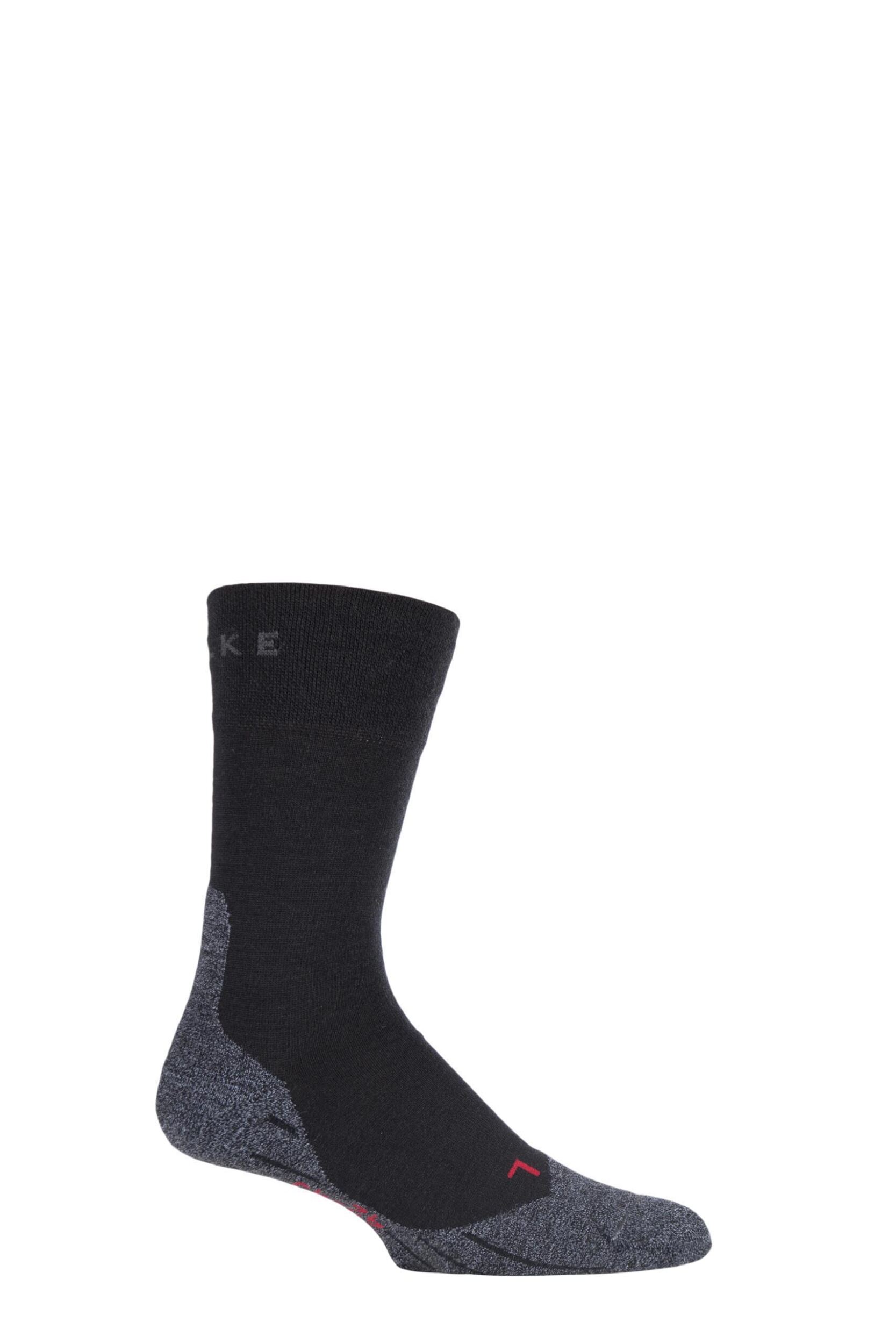 1 Pair Black TK2 Sensitive Trekking Medium Cushioned Socks Men's 8-9 Mens - Falke