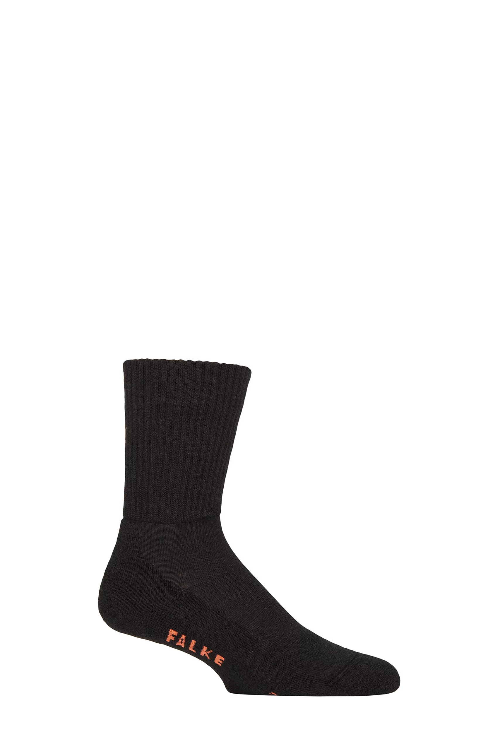 Mens and Women's 1 Pair Falke Walkie Light Cushioned Virgin Wool Walking Socks Black 8-9 UK