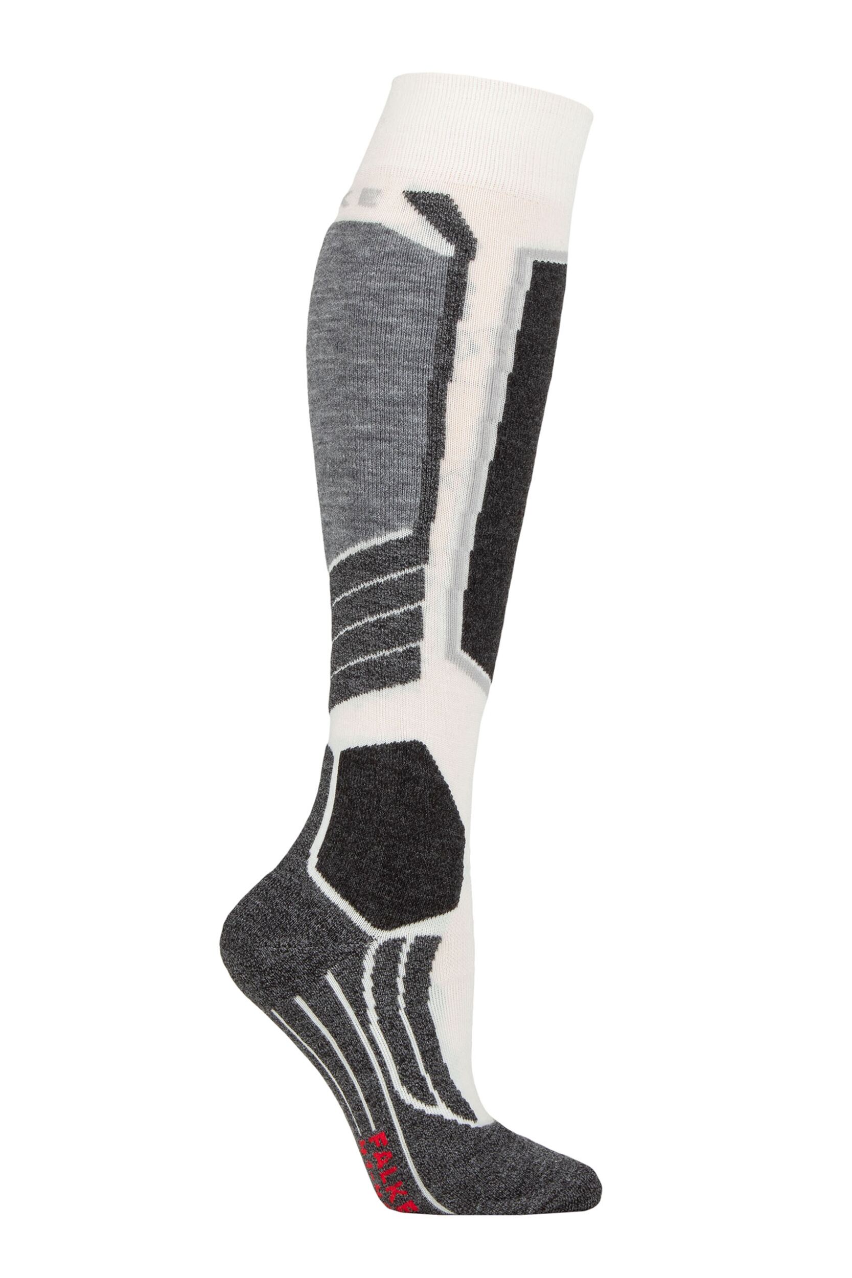 1 Pair Off White SK4 Medium Volume Wool Ski Socks Ladies 4-5 Ladies - Falke