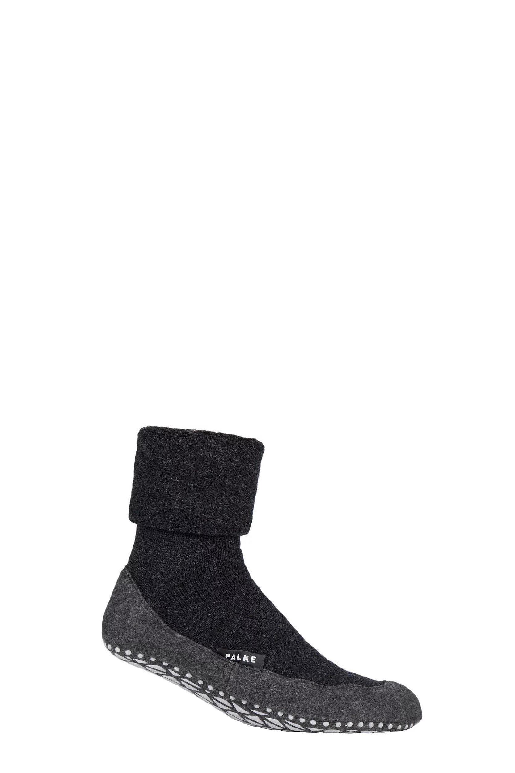 1 Pair Anthracite Cosyshoe Virgin Wool Home Socks Men's 8.5-9.5 Mens - Falke