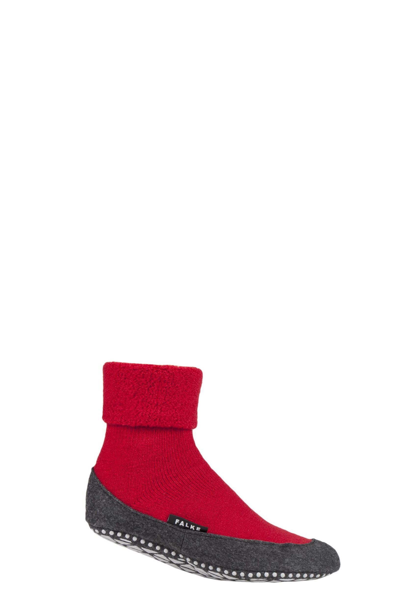 Image of Mens 1 Pair Falke Cosyshoe Virgin Wool Home Socks Fire Mens