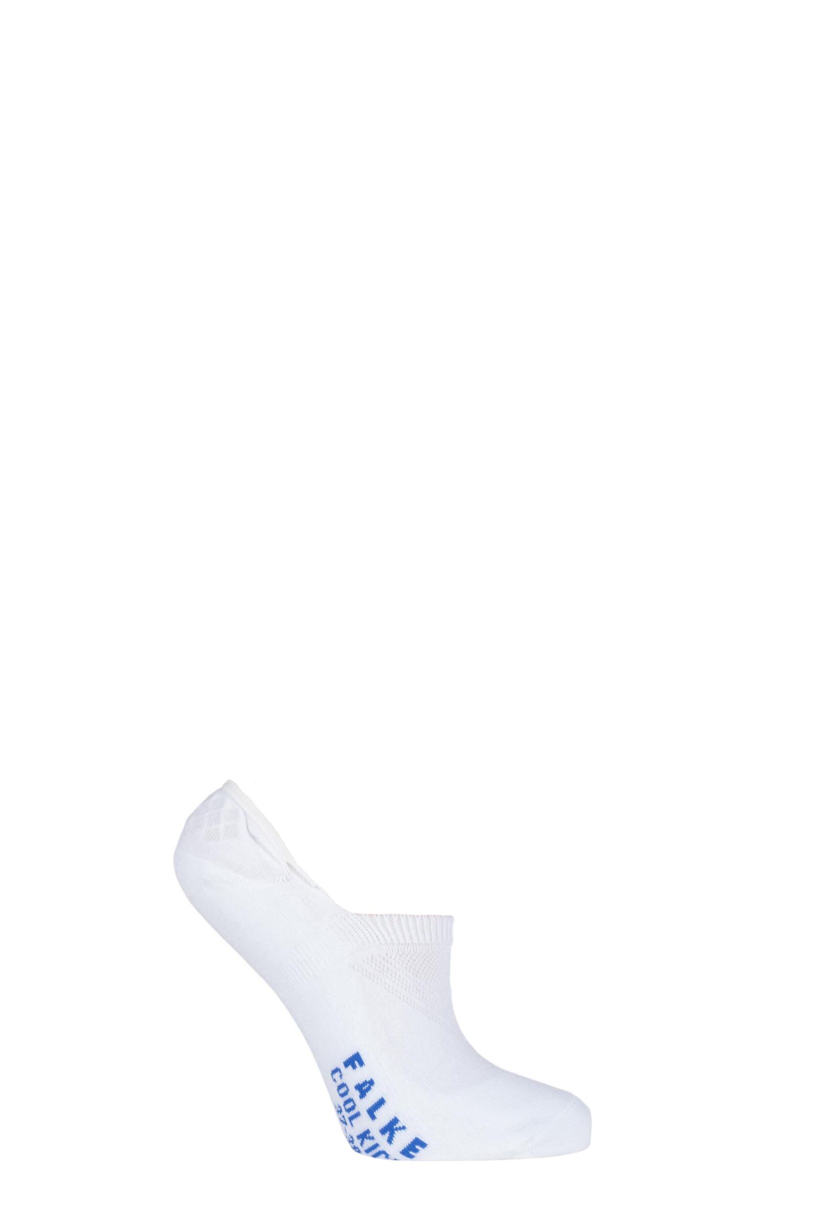 1 Pair White / Blue Sport Spirit Run Invisible Trainer Socks Unisex 4-5 Unisex - Falke