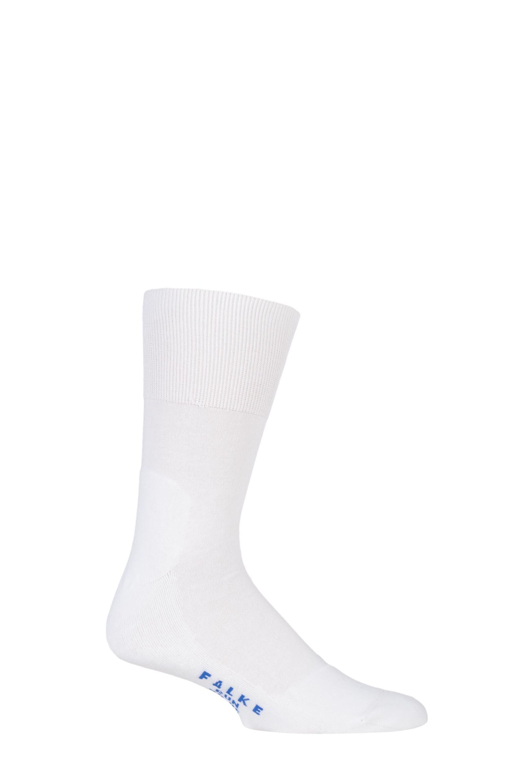 1 Pair White Sport Spirit Run Crew Socks Unisex 5.5-7.5 Unisex - Falke