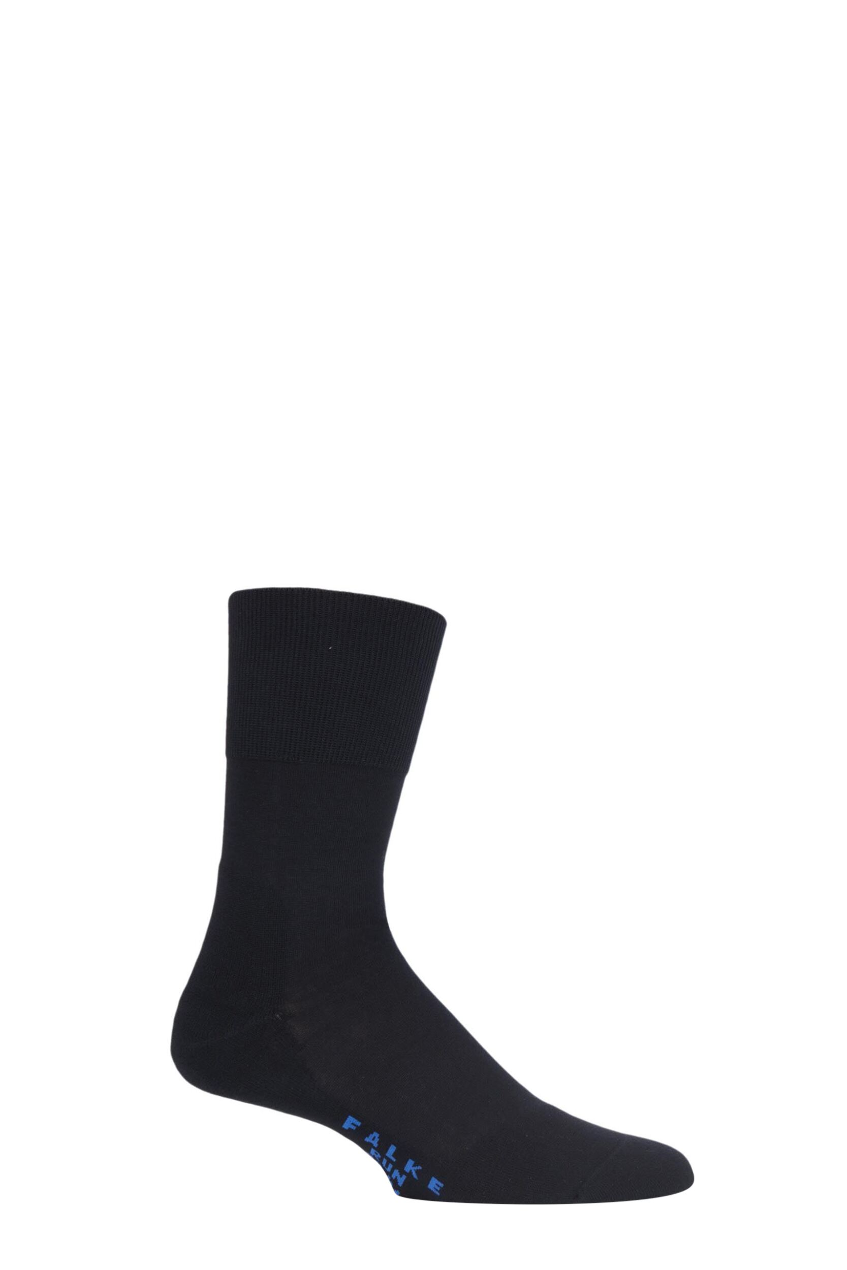 1 Pair Black Sport Spirit Run Crew Socks Unisex 4-5 Unisex - Falke
