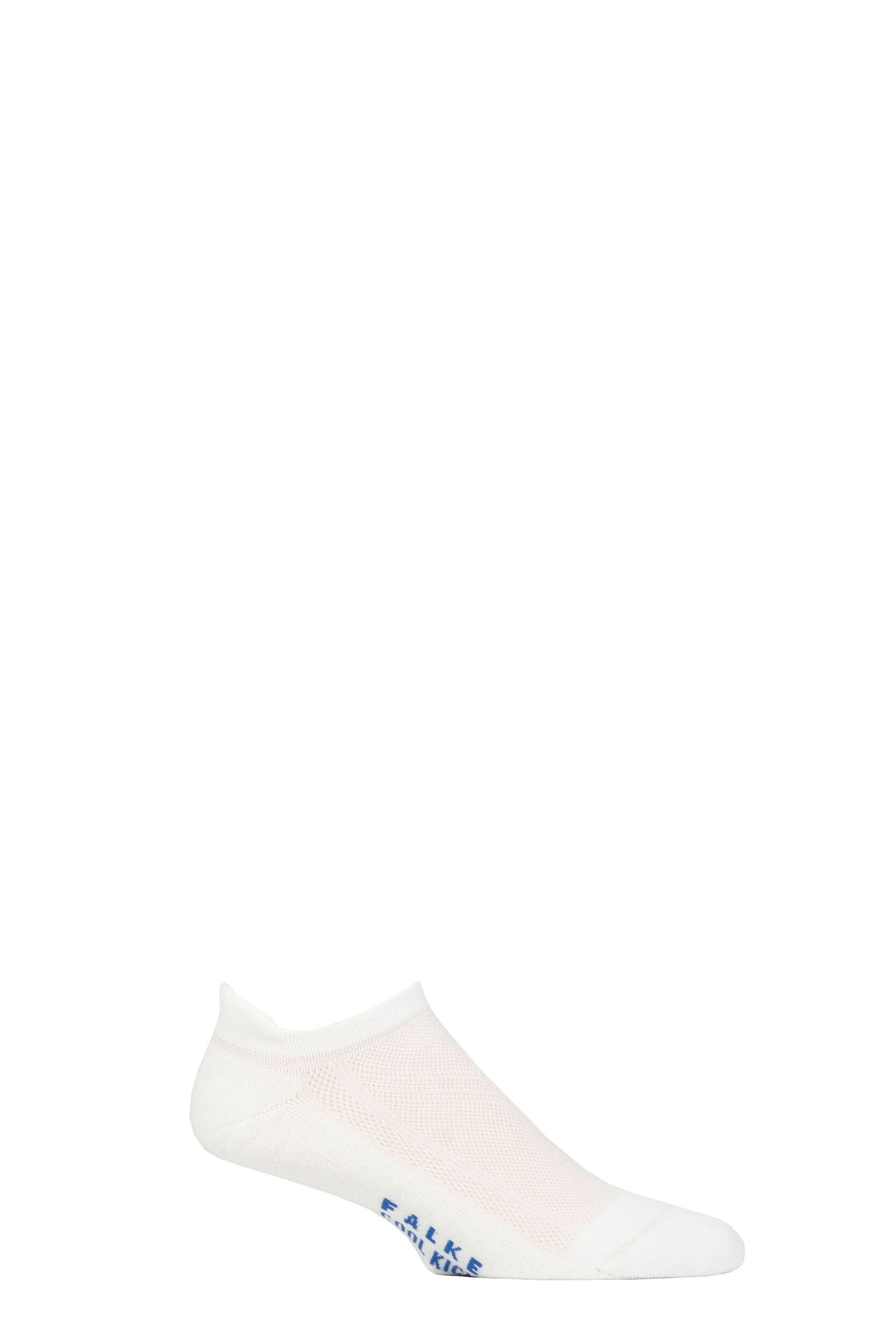 Mens and Women's 1 Pair Falke Cool Kick Trainer Socks White 5.5-7.5 Unisex