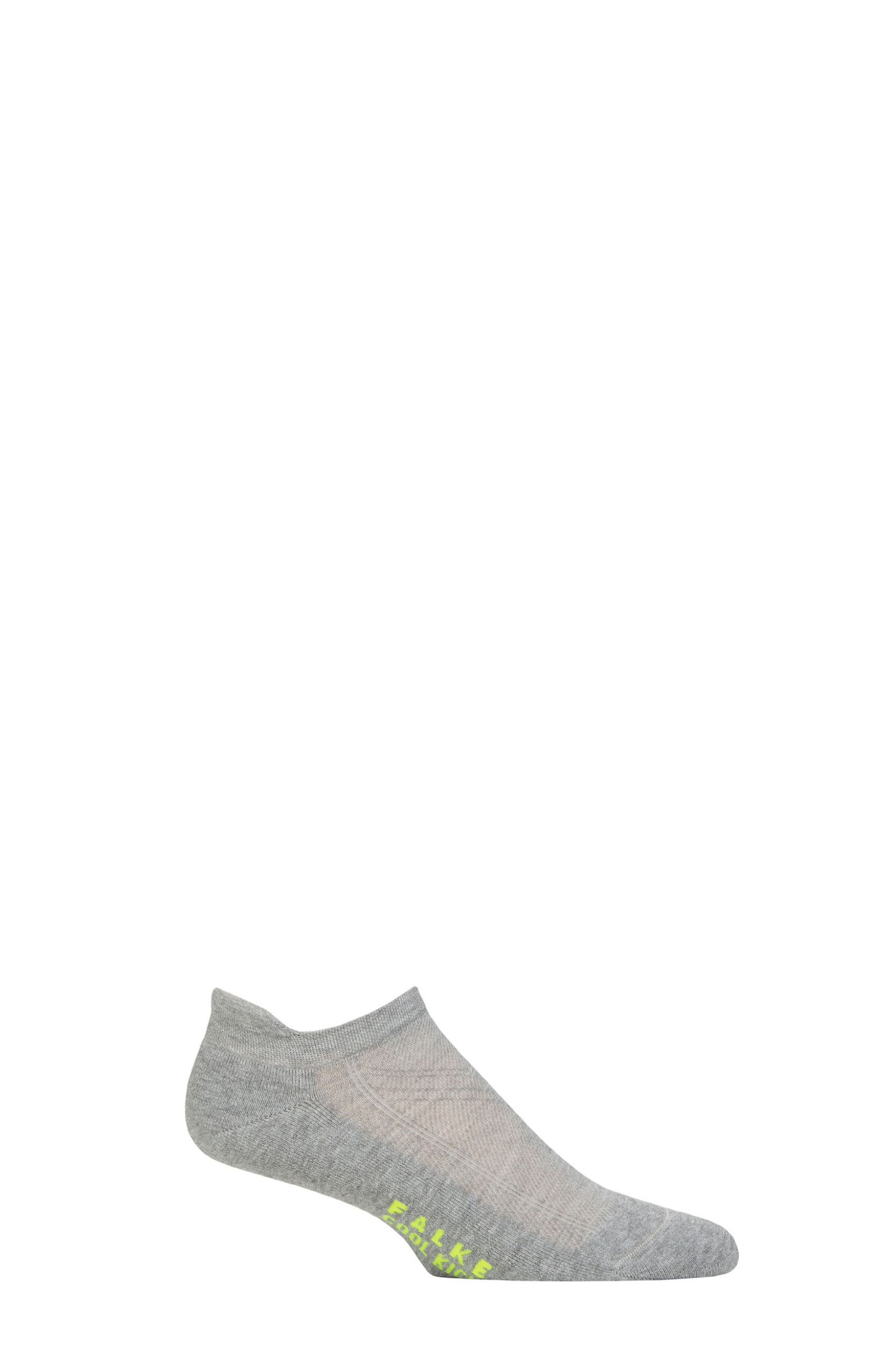 Mens and Women's 1 Pair Falke Cool Kick Trainer Socks Light Grey 5.5-7.5 Unisex