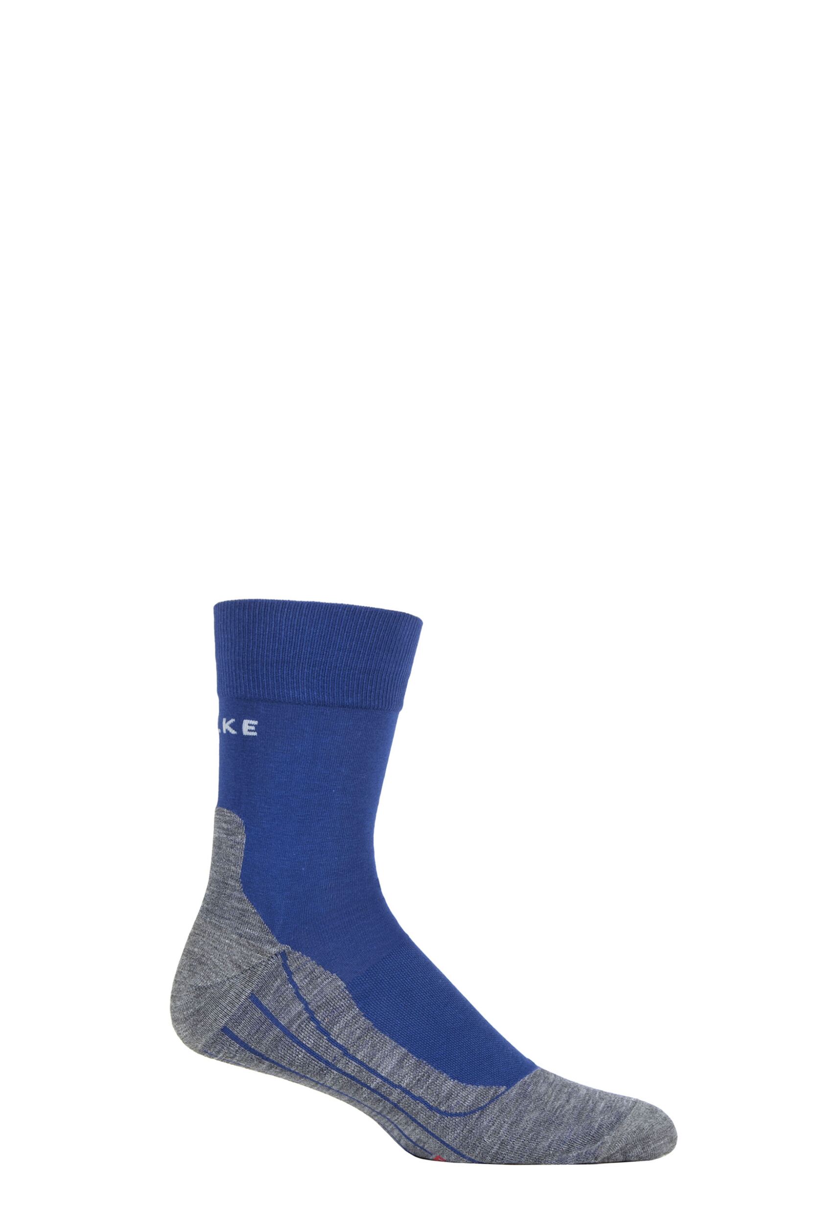 1 Pair Blue RU4 Cool Volume Ergonomic Cushioned Crew Running Socks Men's 11-12.5 Mens - Falke