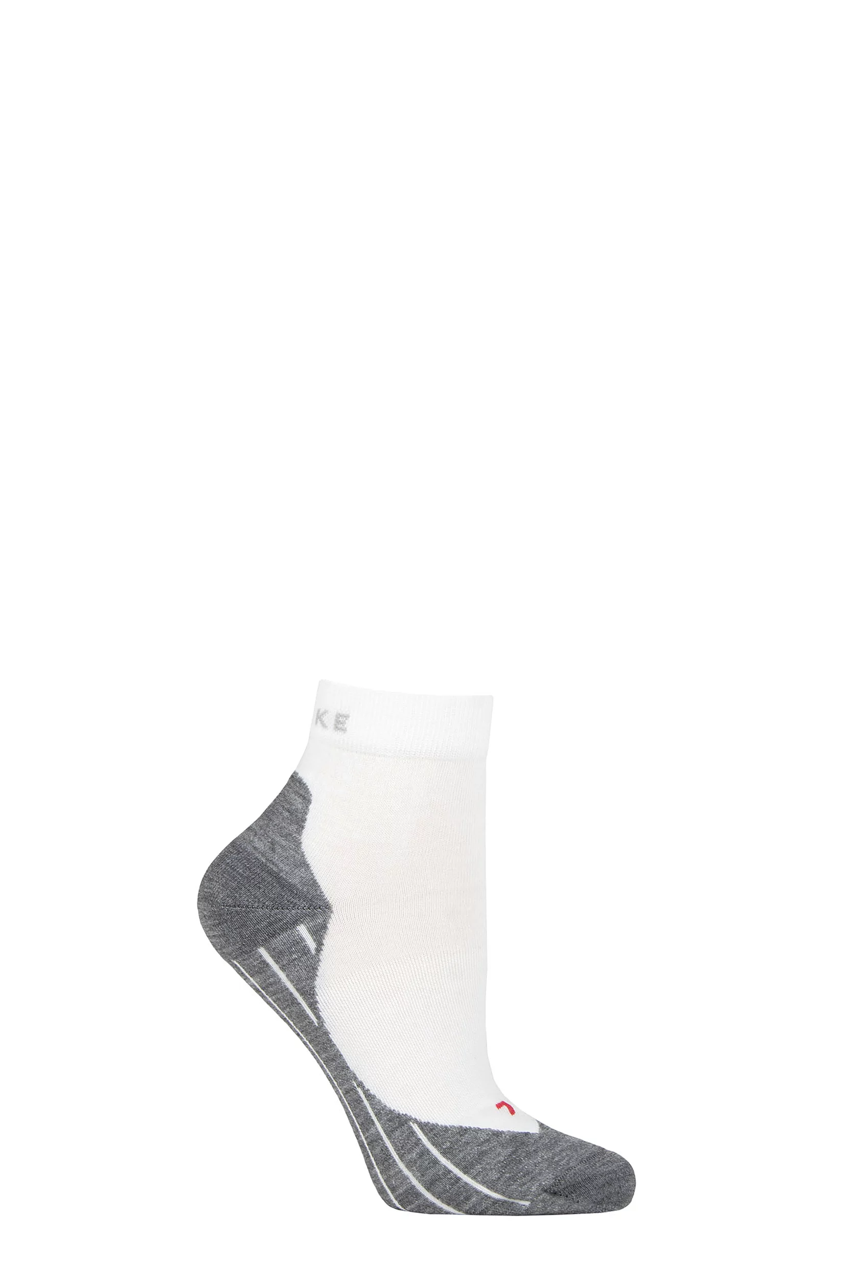 1 Pair White / Grey RU4 Short Light Volume Ergonomic Cushioned Short Running Socks Ladies 5.5-6.5 Ladies - Falke