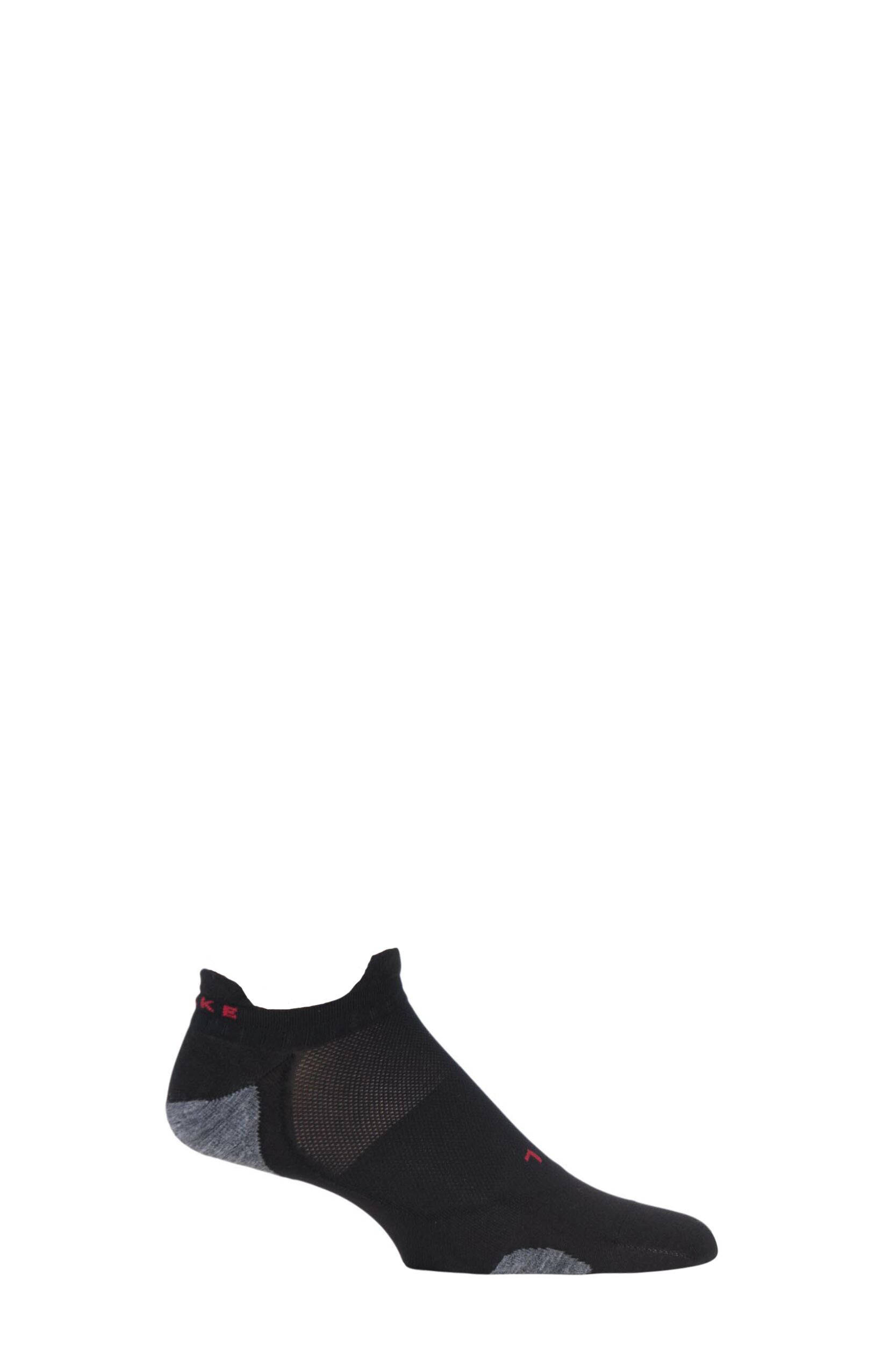 1 Pair Black RU5 Invisible Performance Running Socks Men's 8-9 Mens - Falke
