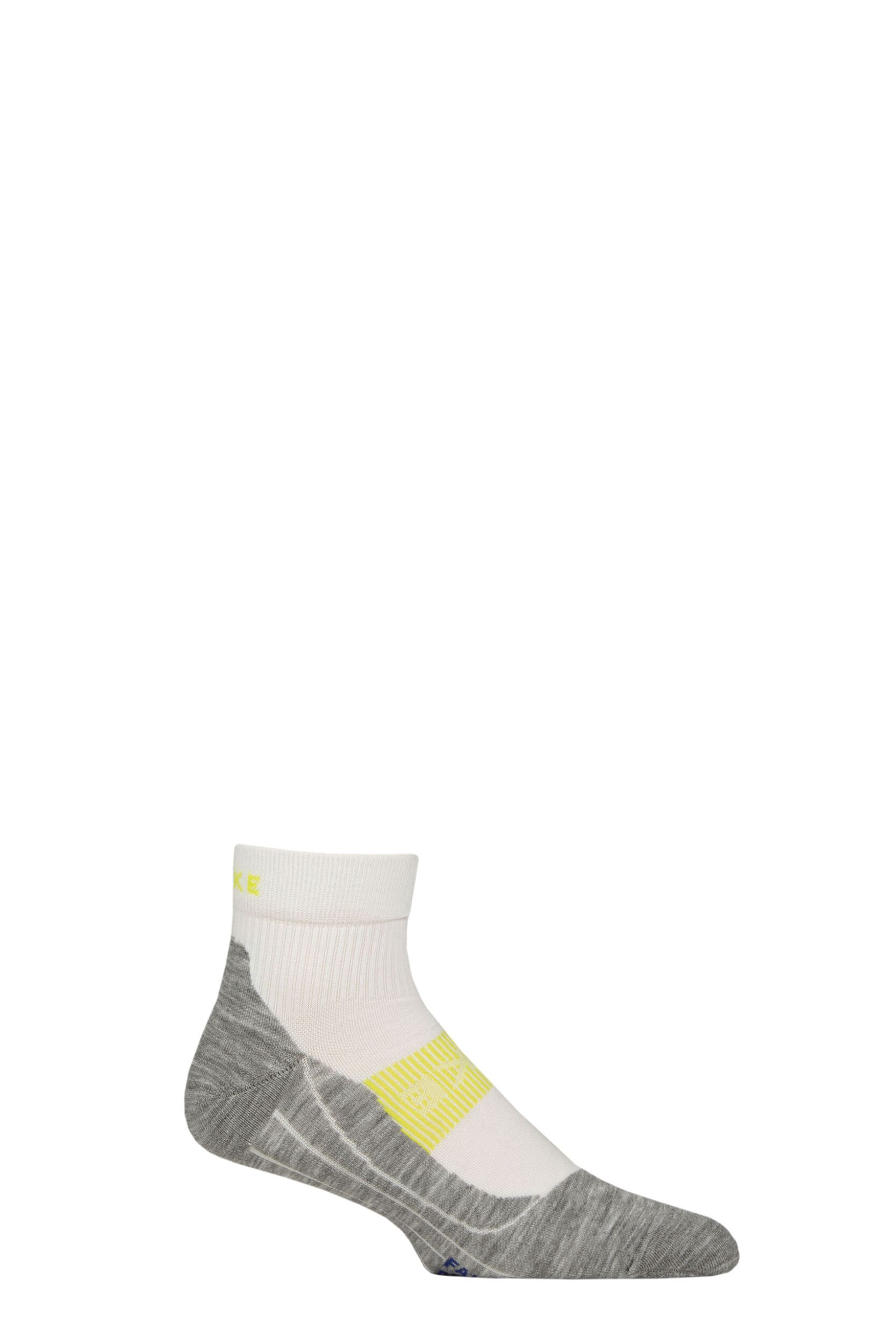 1 Pair White RU4 Cool Short Cushioned Sports Short Socks Men's 8-9 Mens - Falke