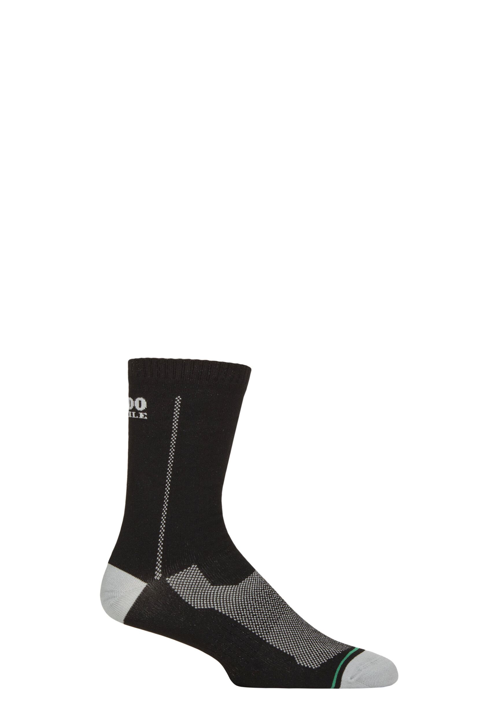 Image of Mens and Women's 1 Pair 1000 Mile All Terrain Repreve Socks Black / Grey Women's 3-5.5
