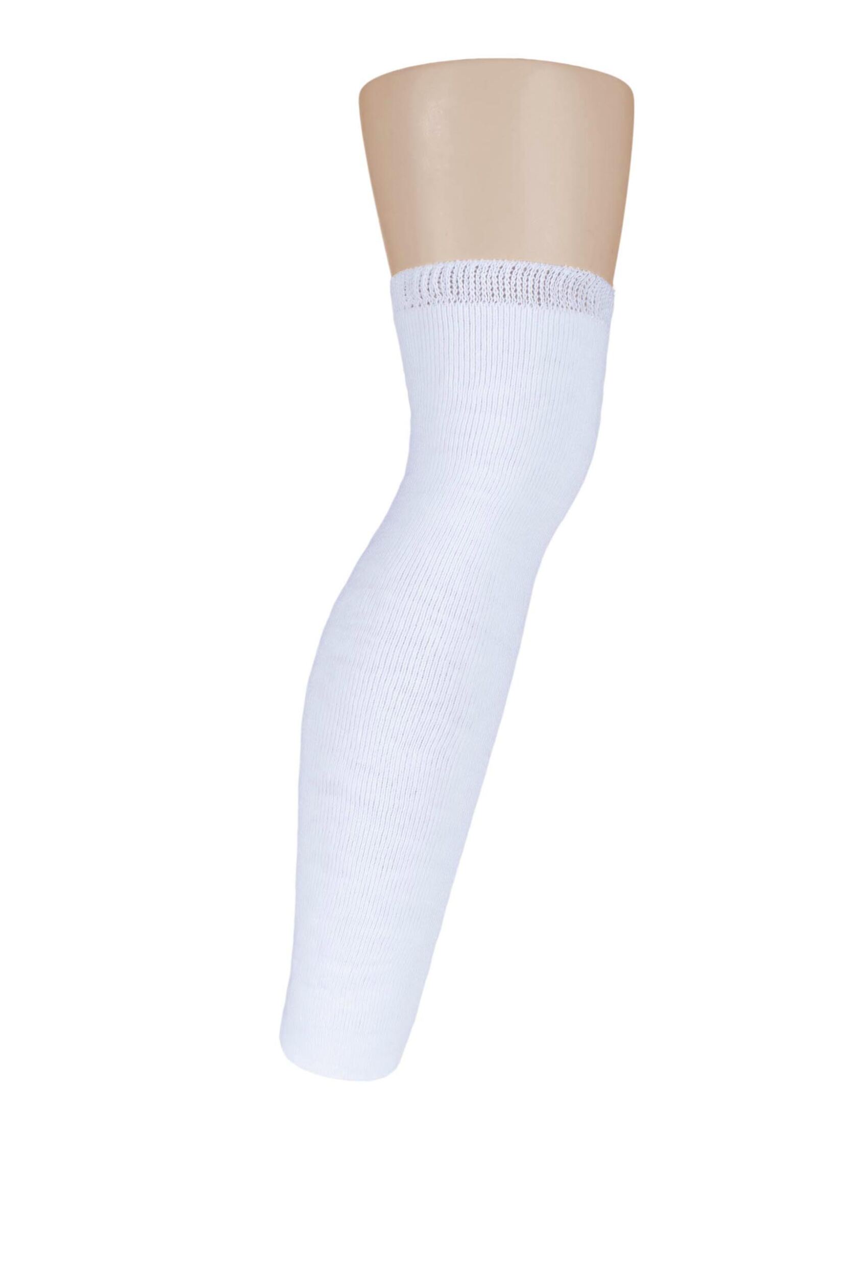 6 Pack White Prosthetic Socks for Below the Knee Amputees 45cm Length Unisex 45cm Length - Iomi