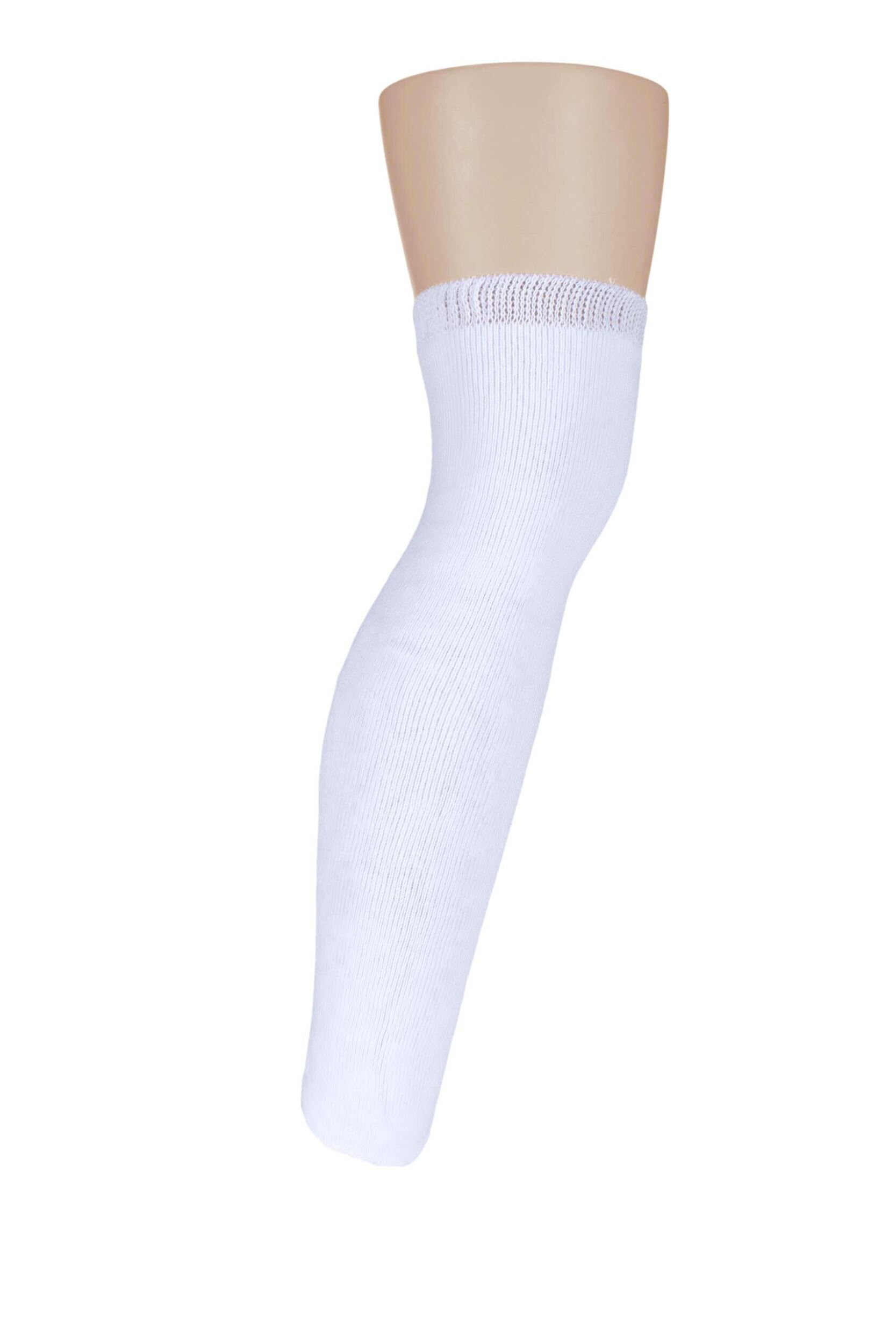 6 Pack White Prosthetic Socks for Below the Knee Amputees 50cm Length Unisex 50cm Length - Iomi