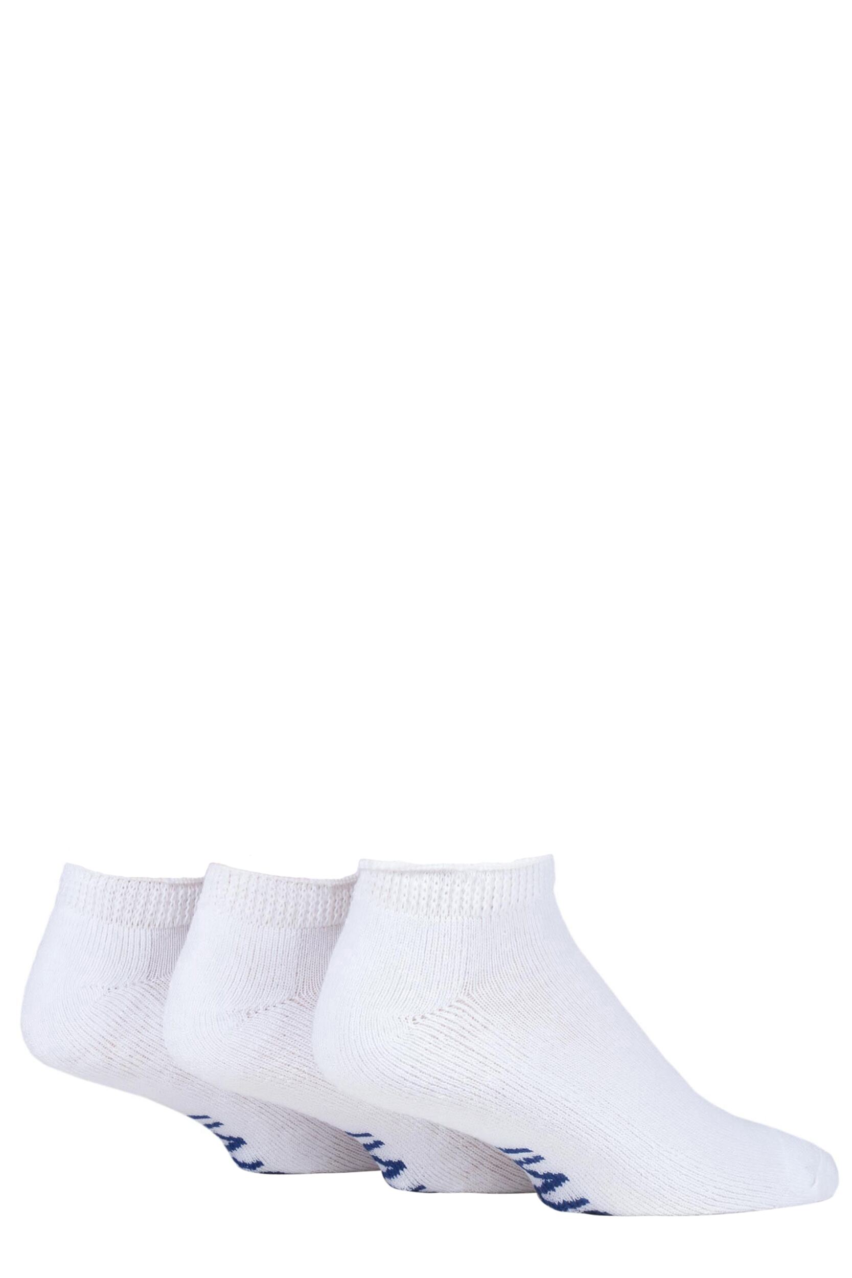 Image of 3 Pair White Footnurse Cushioned Foot Diabetic Trainer Socks Mens