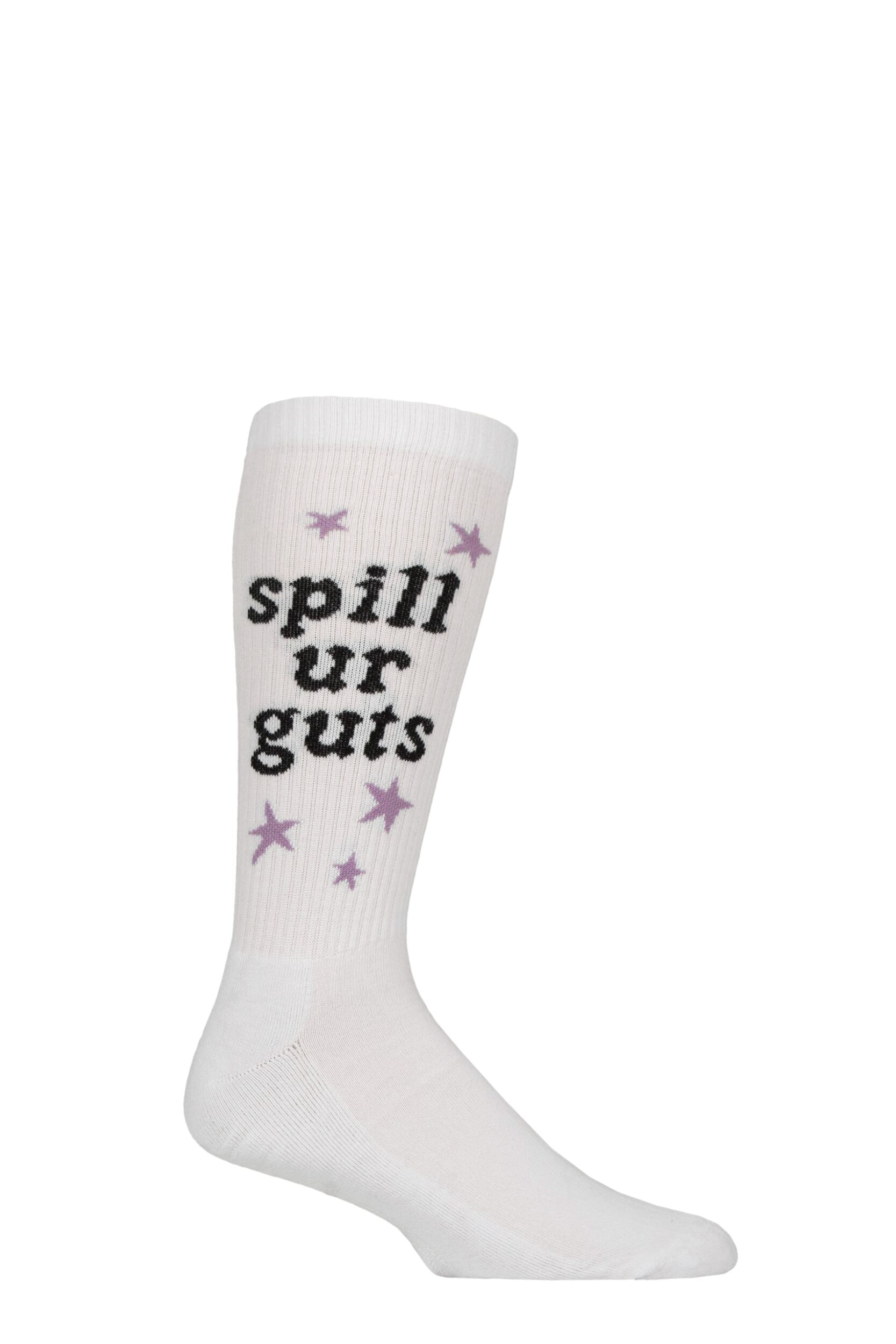 SOCKSHOP Music Collection 1 Pair Olivia Rodrigo Spill Ur Guts Cotton Socks White One Size