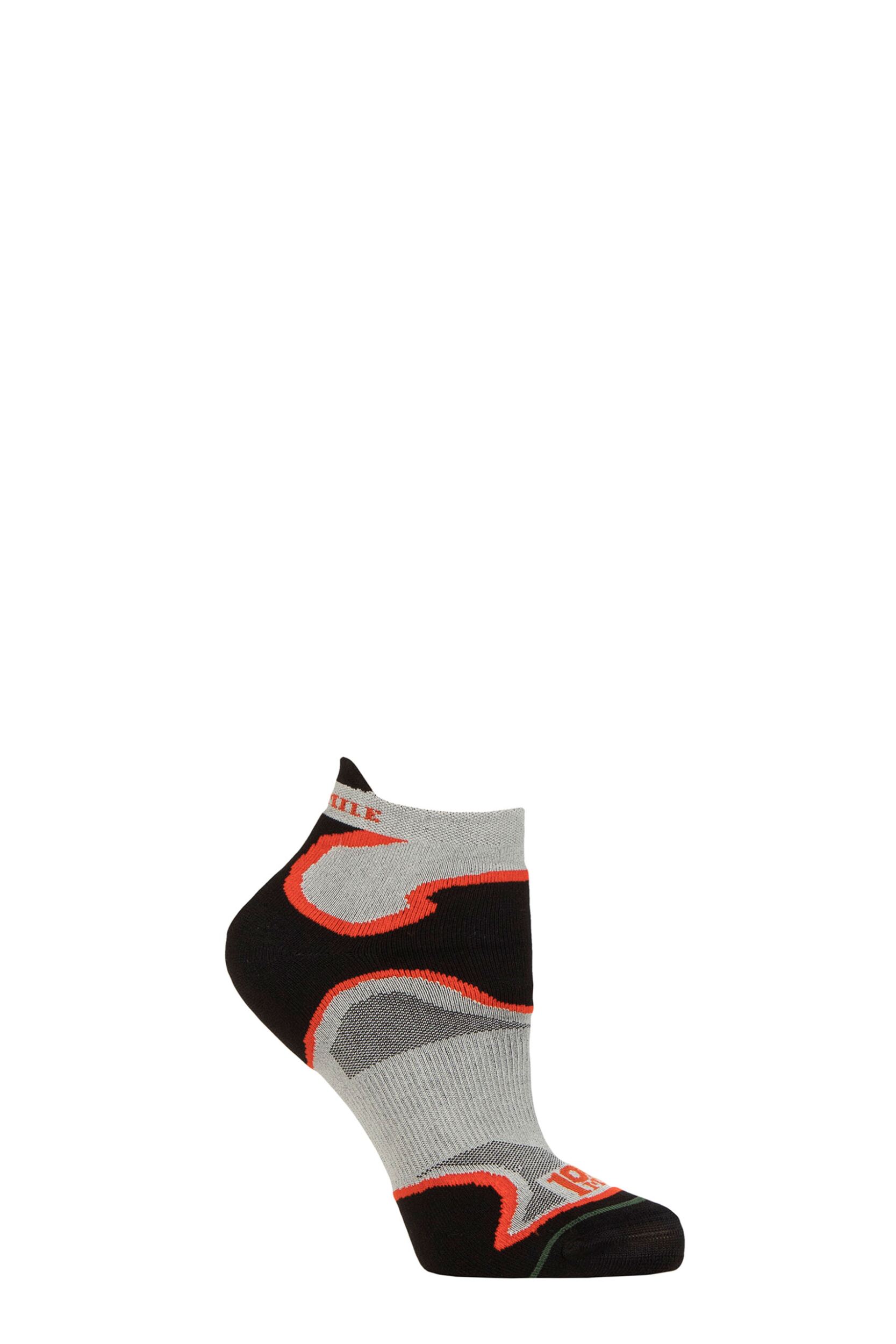 Mens and Women's 1 Pair 1000 Mile Multi Sport Fusion Socklet Socks Silver / Orange 12-14 Mens