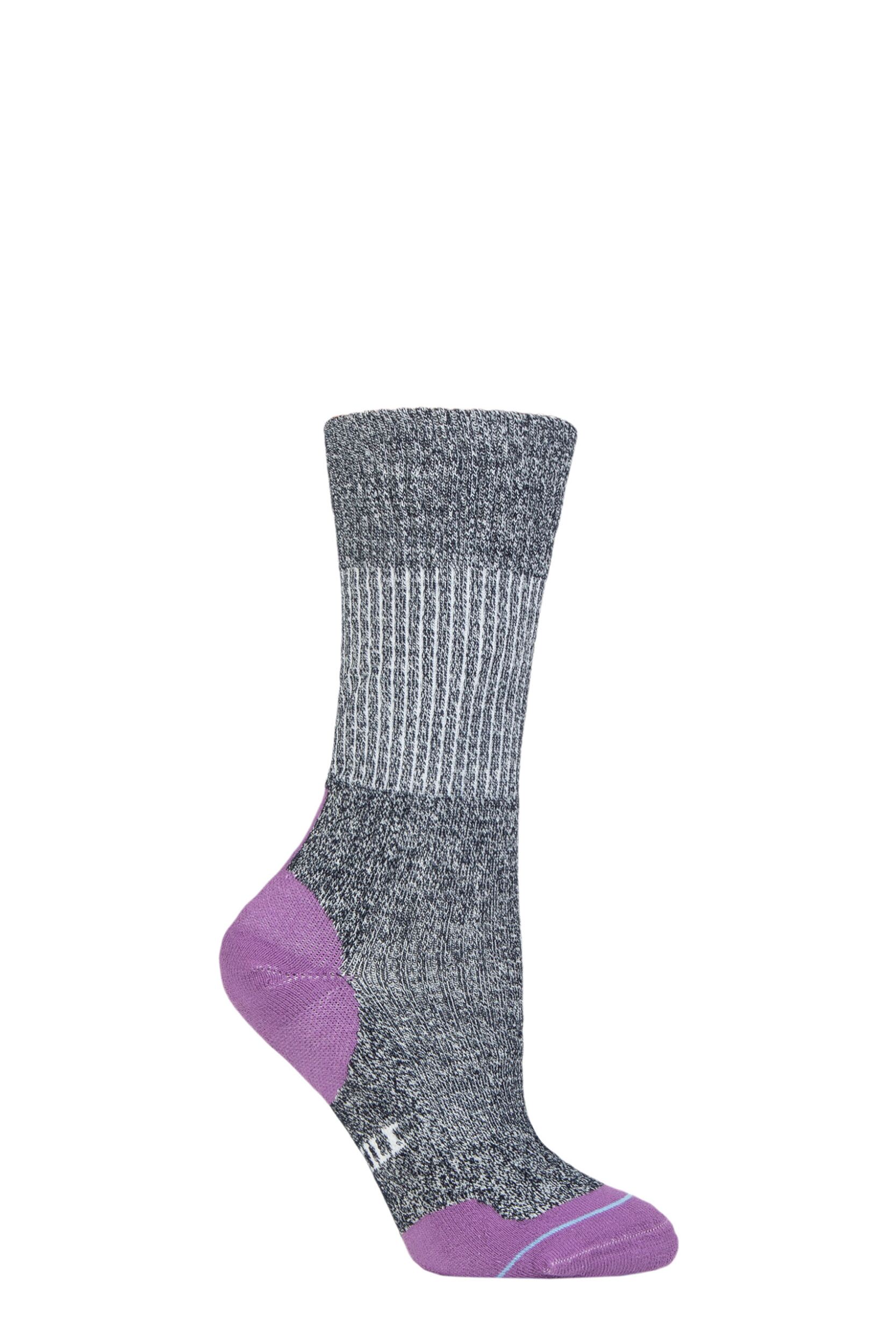 Mens and Women's 1 Pair 1000 Mile Fusion Walk Sock Navy Marl / Mauve LM