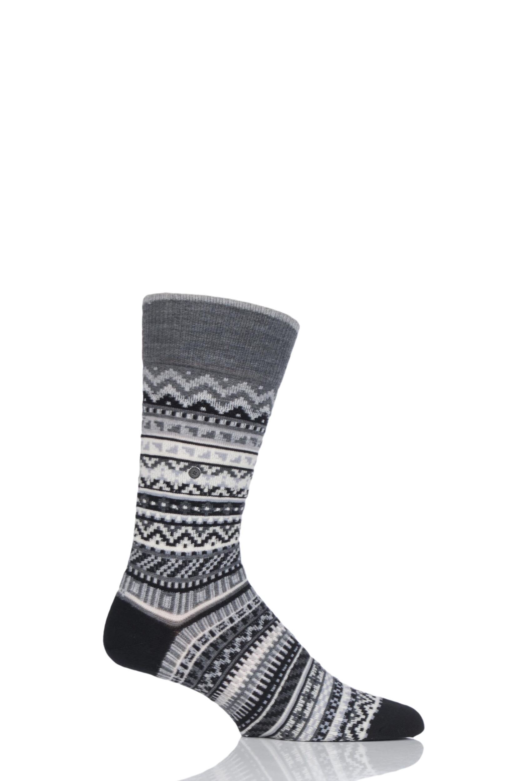 Mens 1 Pair Burlington Fair Isle Virgin Wool Socks | eBay