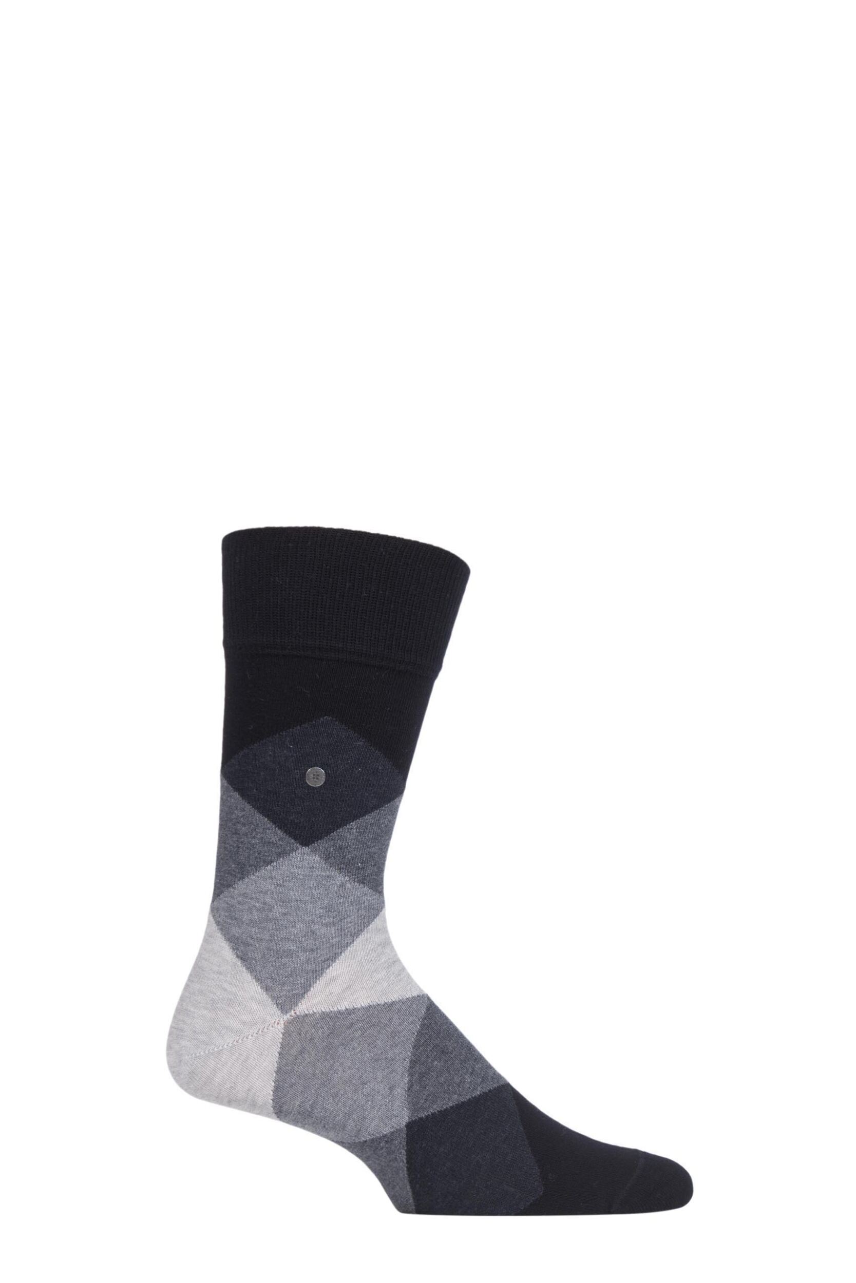 1 Pair Blacks Clyde Cotton All Over Blend Argyle Socks Men's 6.5-11 Mens - Burlington