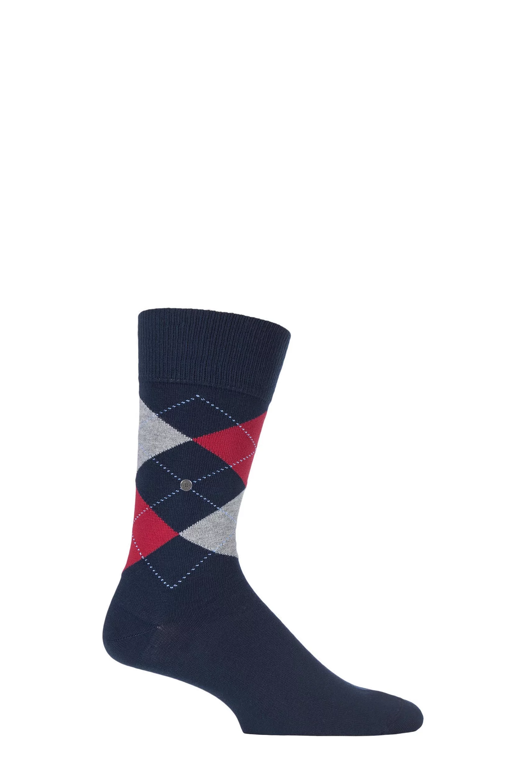 1 Pair Marine King Argyle Cotton Socks Men's 11-14 Mens - Burlington