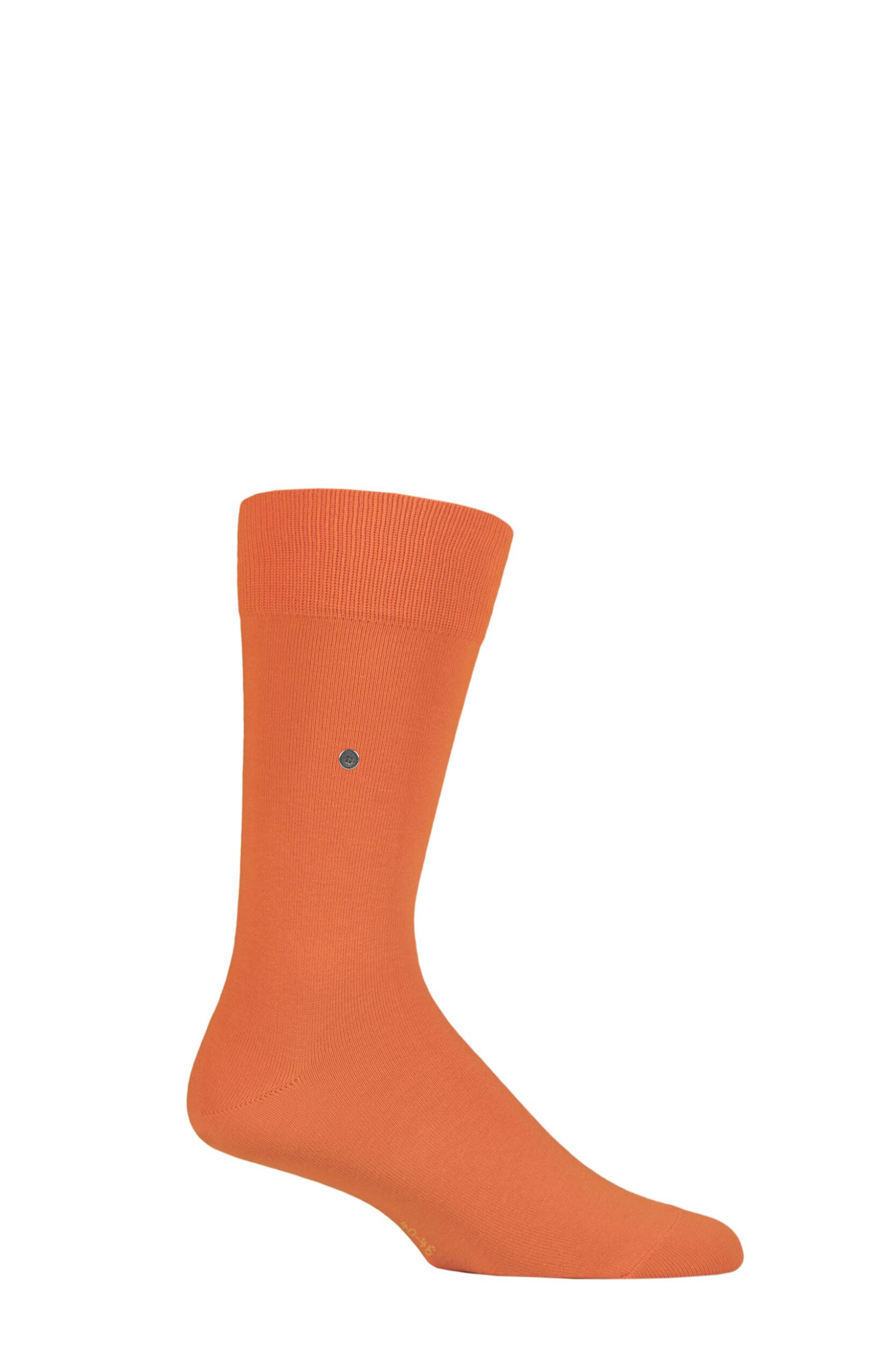 Mens 1 Pair Burlington Lord Plain Cotton Socks Orange 40-46