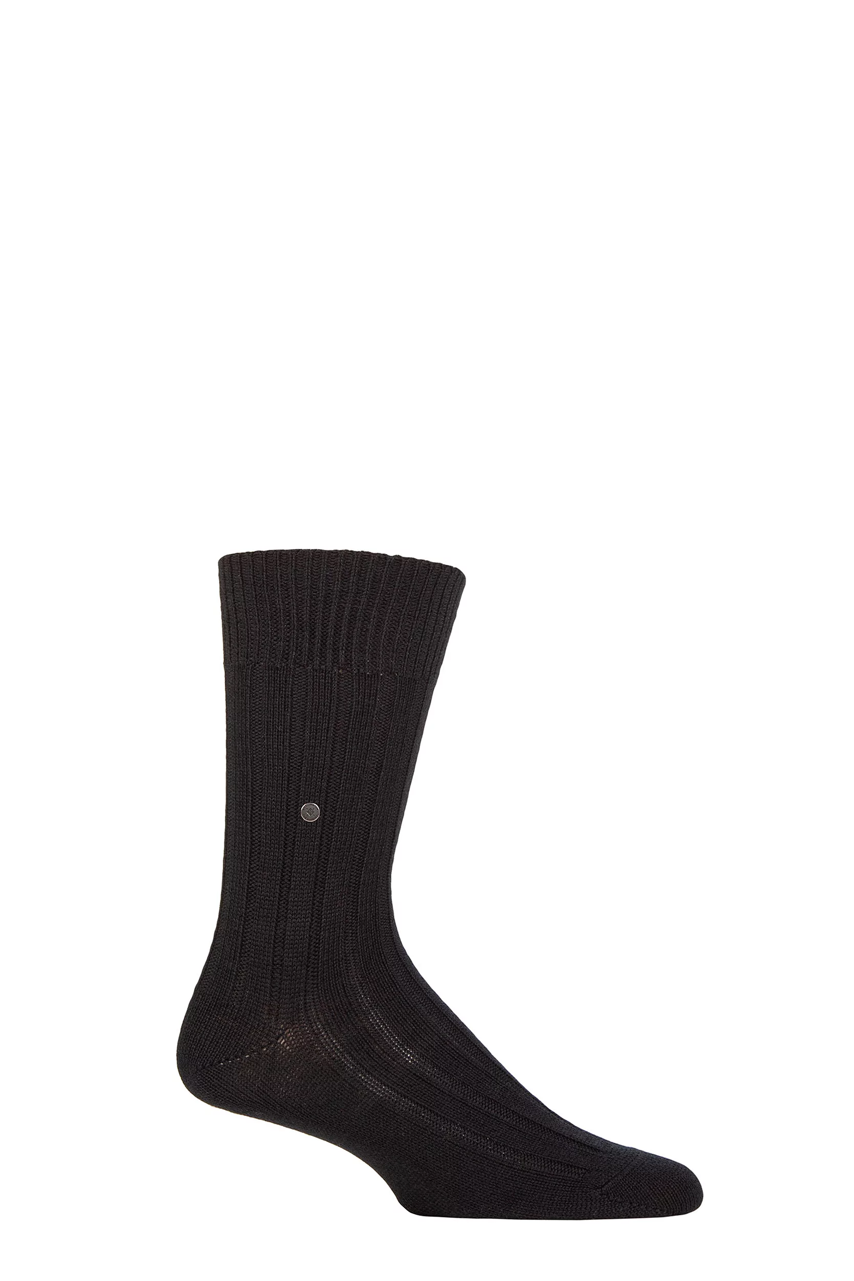 Mens 1 Pair Burlington Dover Virgin Wool Ribbed Socks Charcoal 6.5-11 Mens