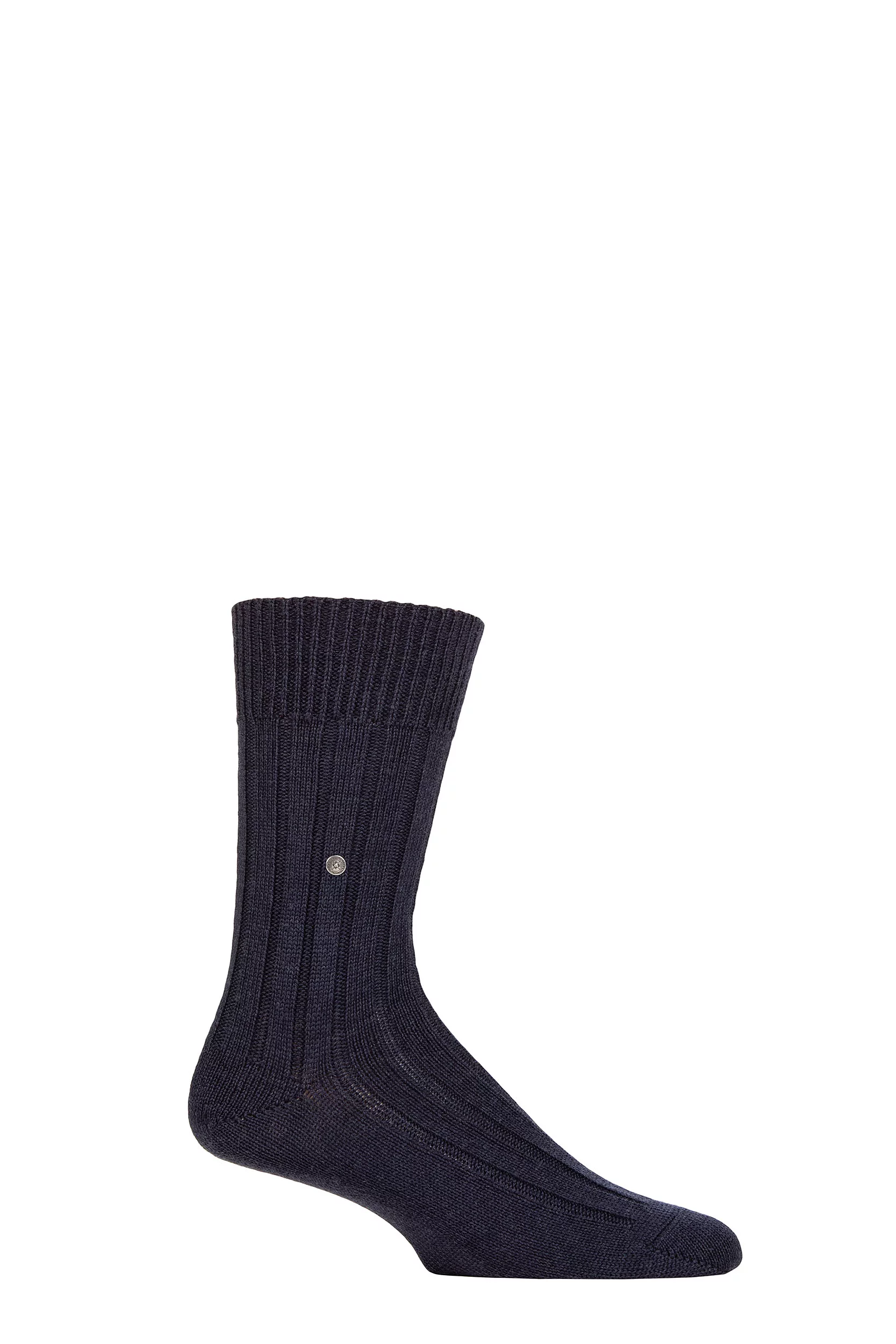 Mens 1 Pair Burlington Dover Virgin Wool Ribbed Socks Navy 6.5-11 Mens