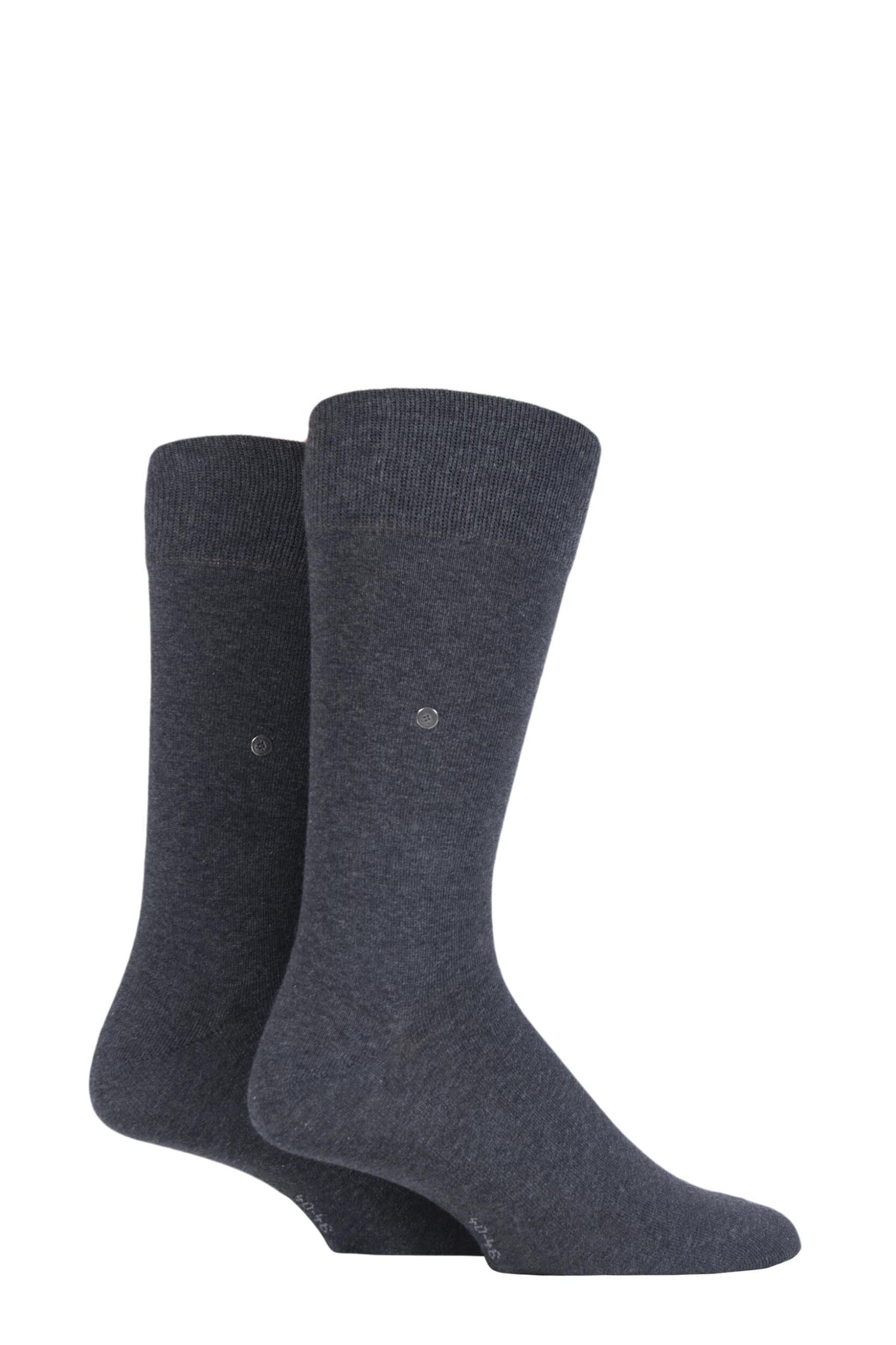 2 Pair Charcoal Everyday Cotton Socks Men's 6.5-11 Mens - Burlington