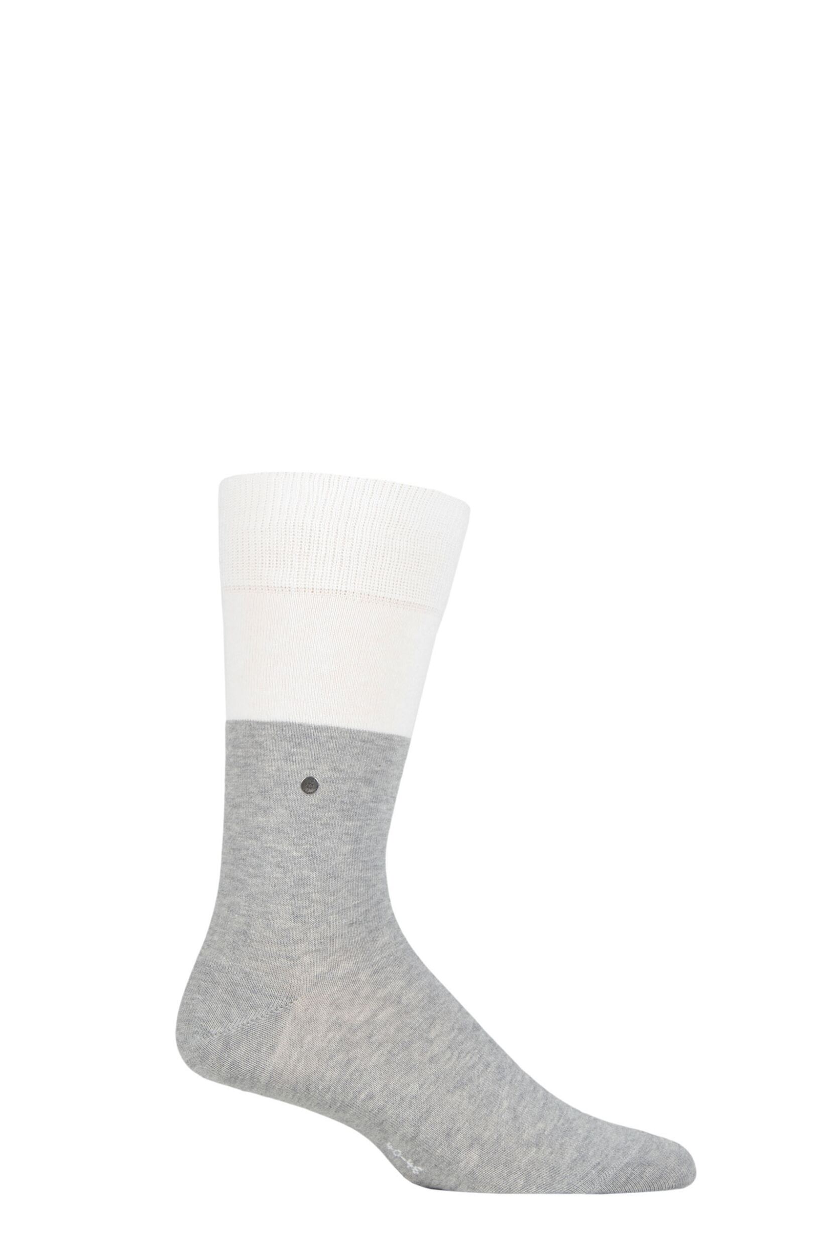 Mens 1 Pair Burlington Organic Cotton Block Socks Grey 6.5-11 Mens