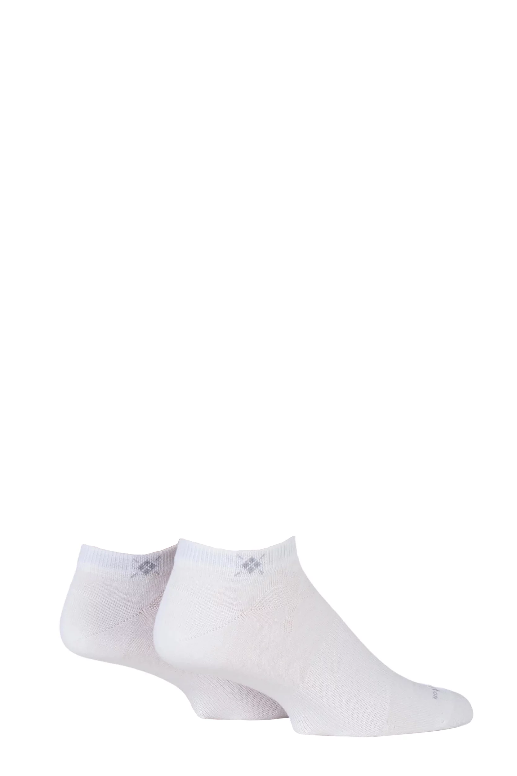 2 Pair White Everyday Cotton Trainer Socks Men's 6.5-11 Mens - Burlington