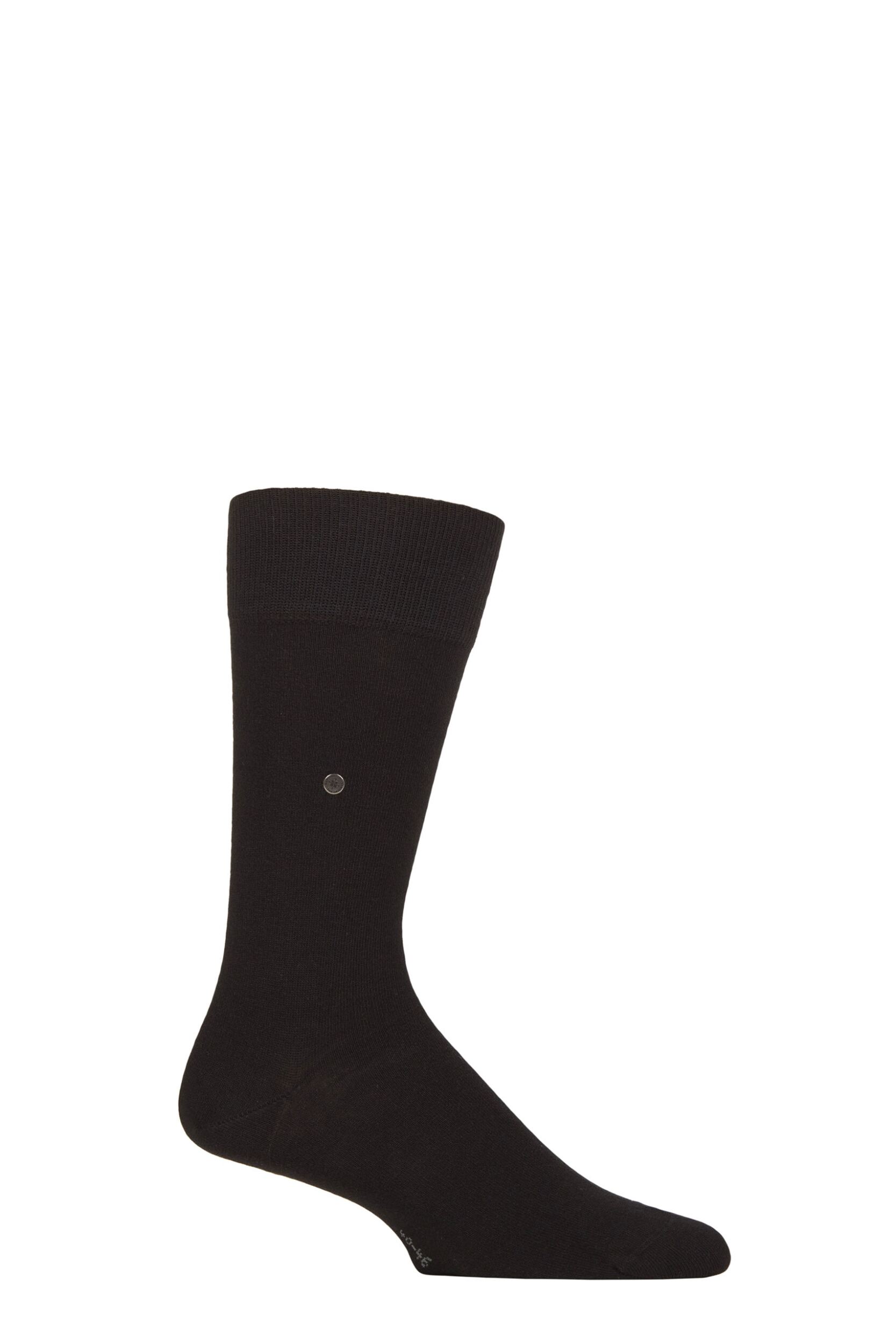 1 Pair Black Lord Plain Cotton Socks Men's 11-14 Mens - Burlington