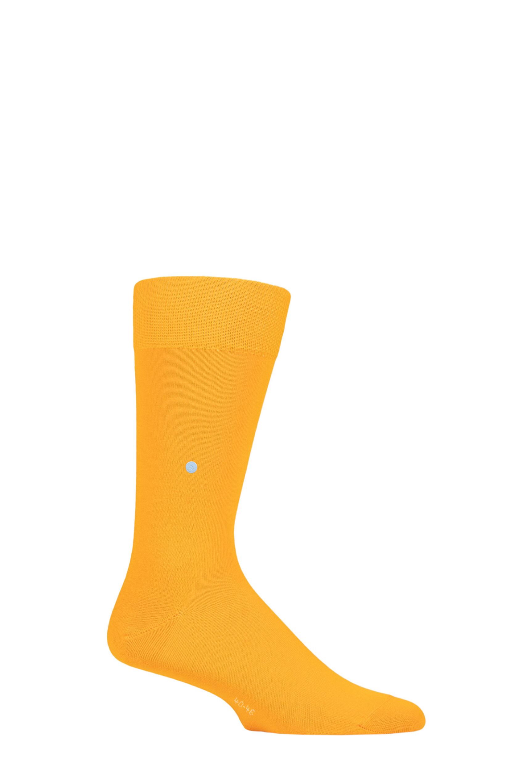 Image of Mens 1 Pair Burlington Lord Plain Cotton Socks Yellow 6.5-11 Mens
