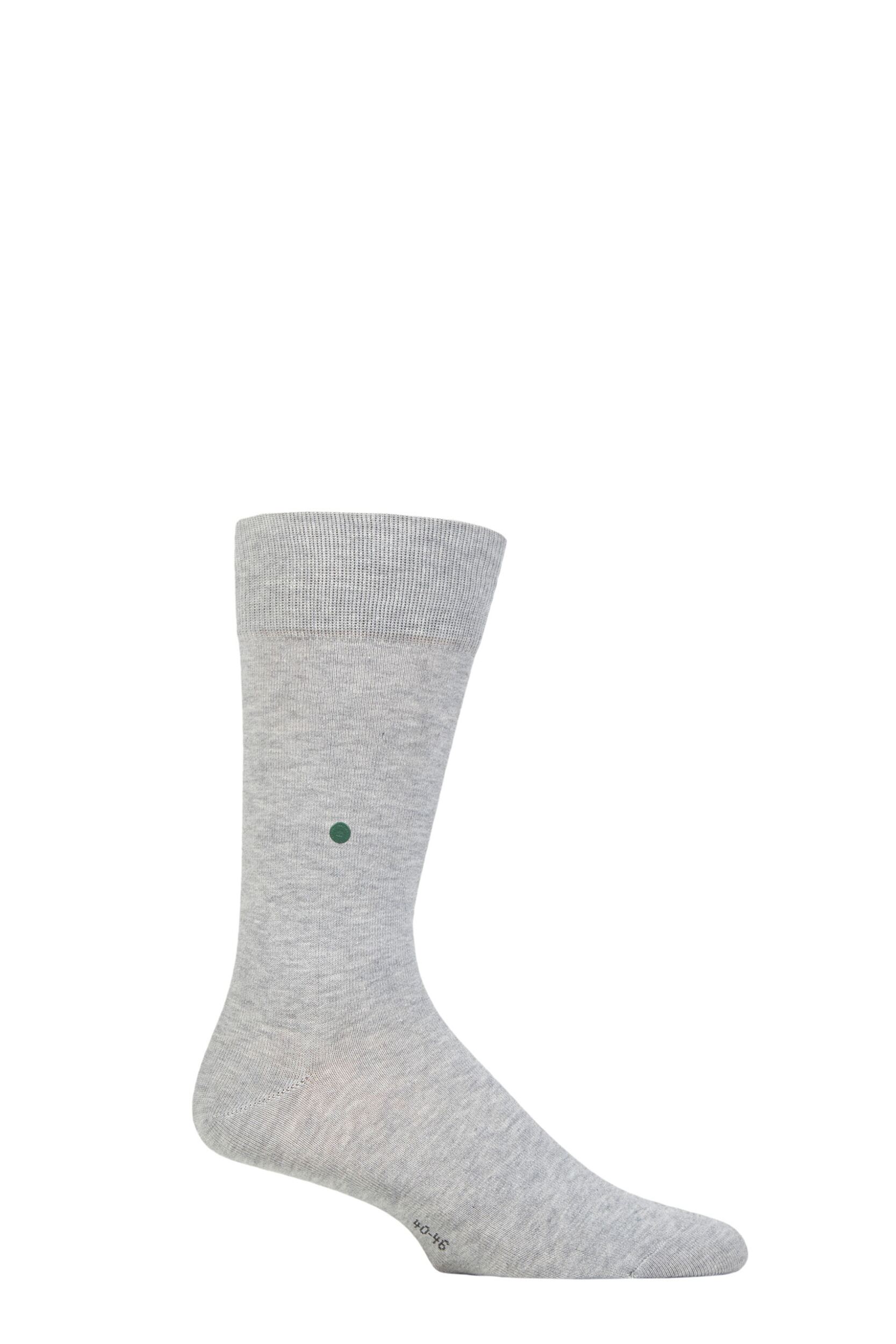 Image of Mens 1 Pair Burlington Lord Plain Cotton Socks Grey 6.5-11 Mens