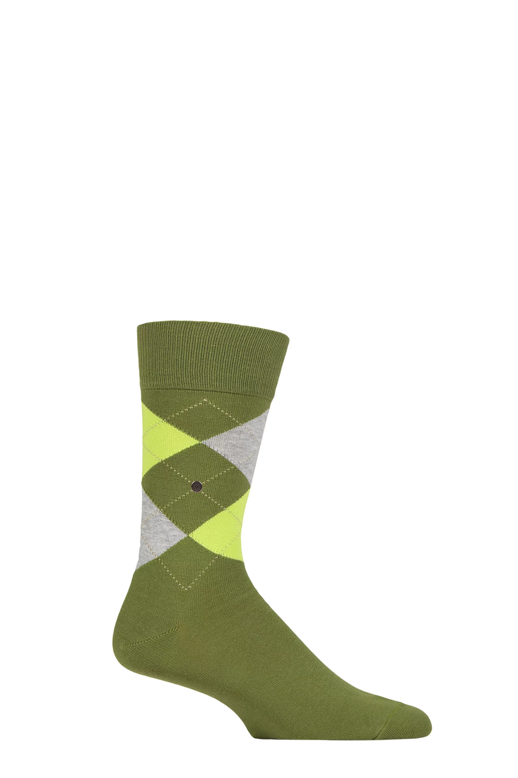 Mens 1 Pair Burlington King Argyle Cotton Socks Moss 6.5-11 Mens
