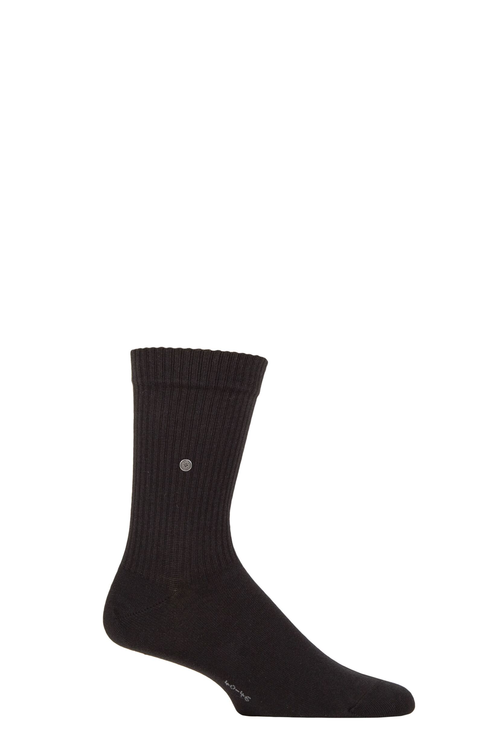 Mens 1 Pair Burlington Bond Street Cotton Ribbed Sports Socks Black 6.5-11 Mens