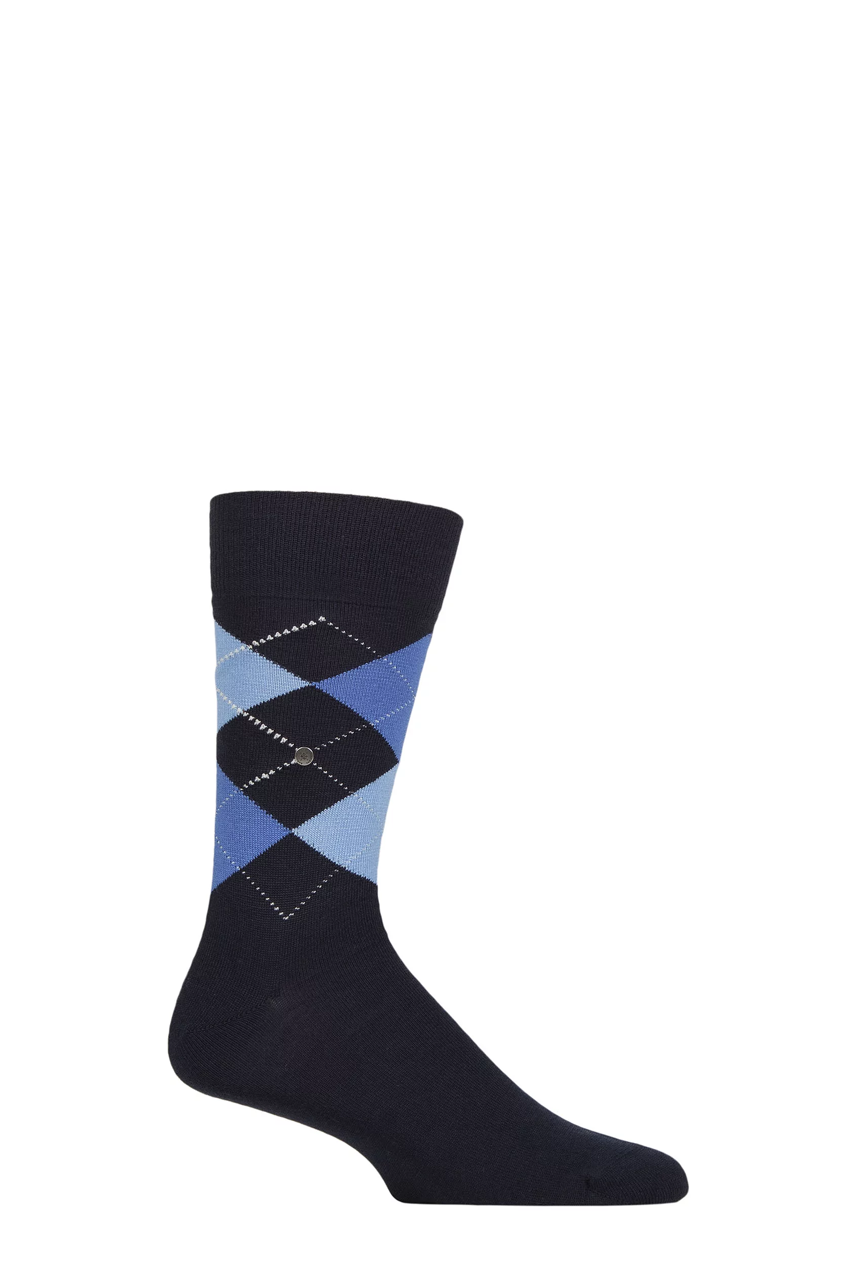 Mens 1 Pair Burlington Edinburgh Virgin Wool Argyle Socks Marine 11-14 Mens