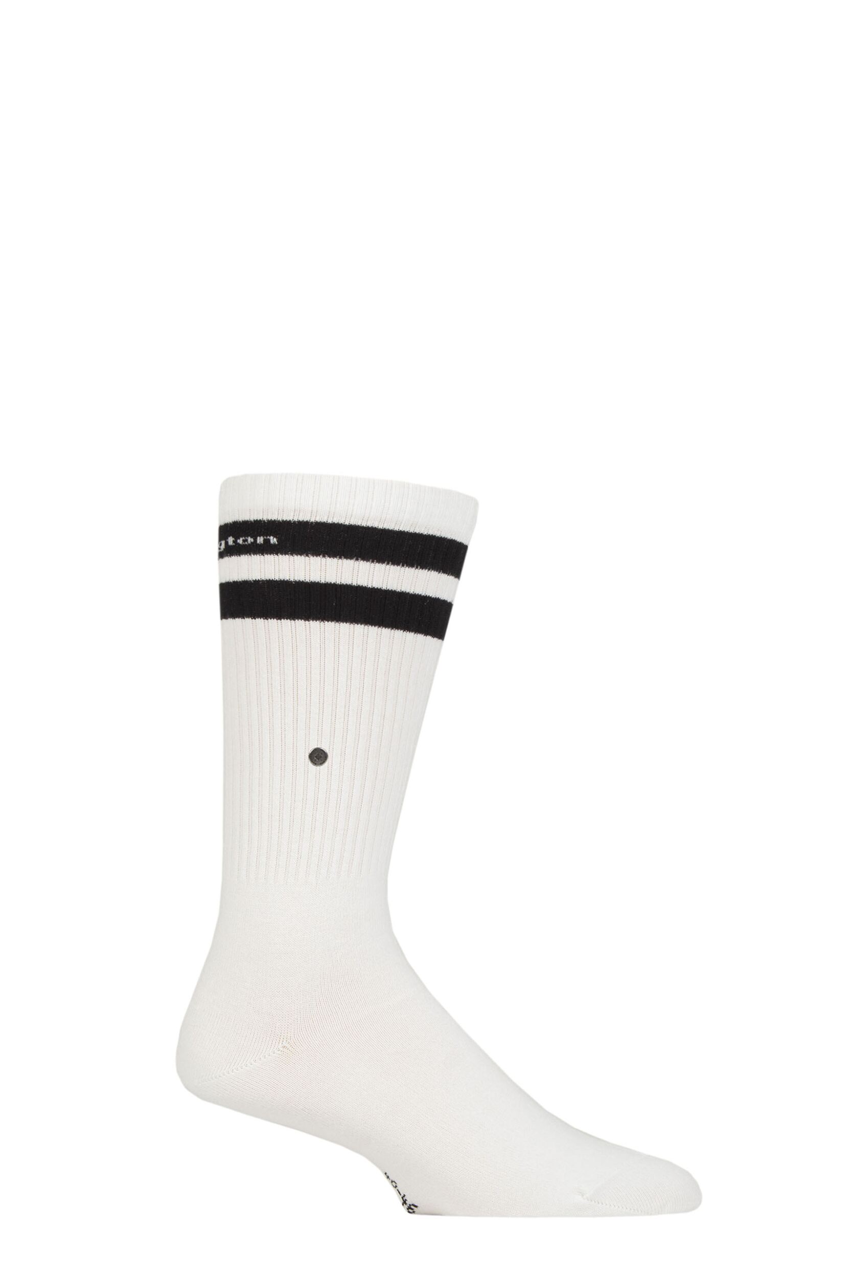 Mens 1 Pair Burlington Court Ribbed Cotton Sports Socks White 6.5-11 Mens