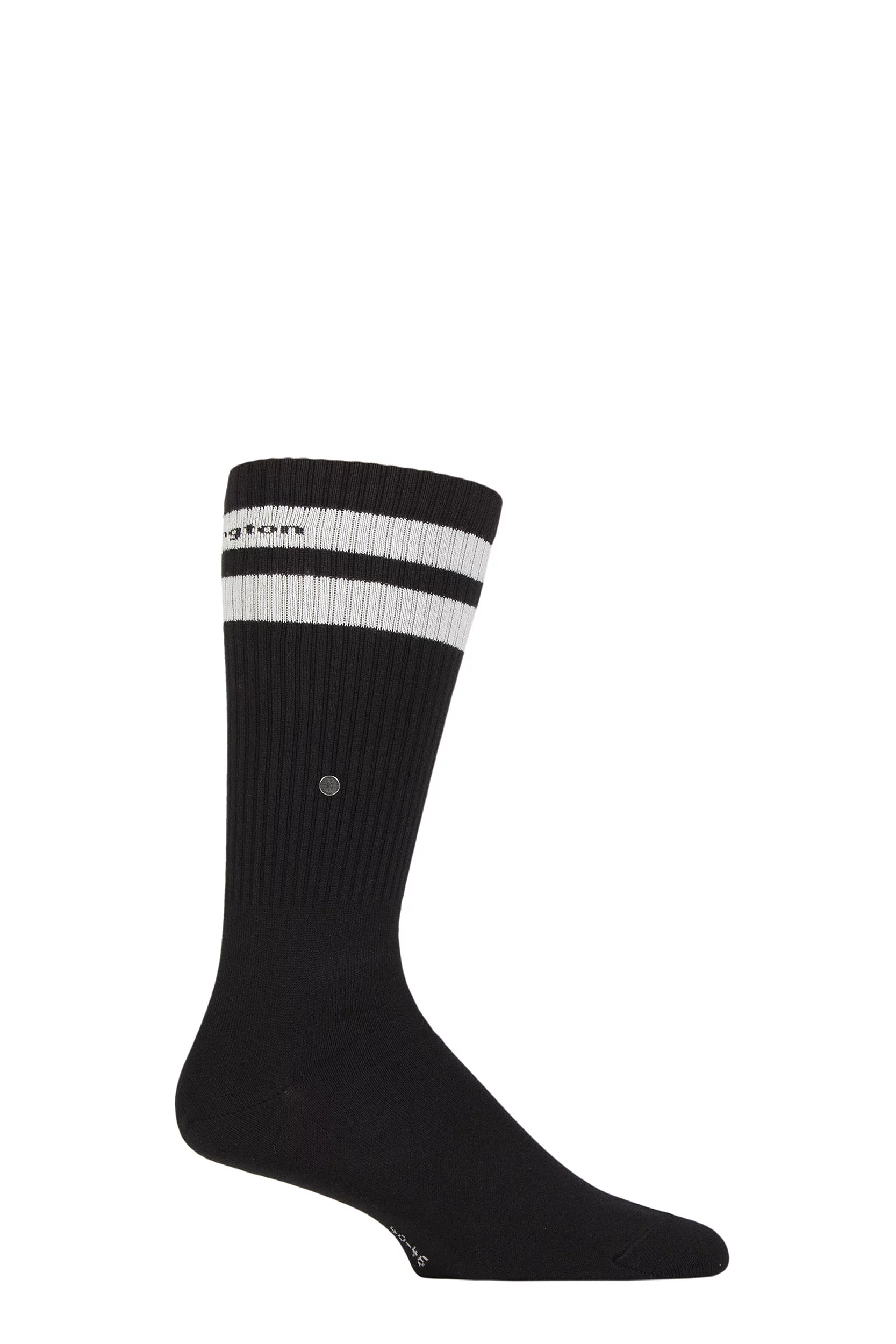 Mens 1 Pair Burlington Court Ribbed Cotton Sports Socks Black 6.5-11 Mens