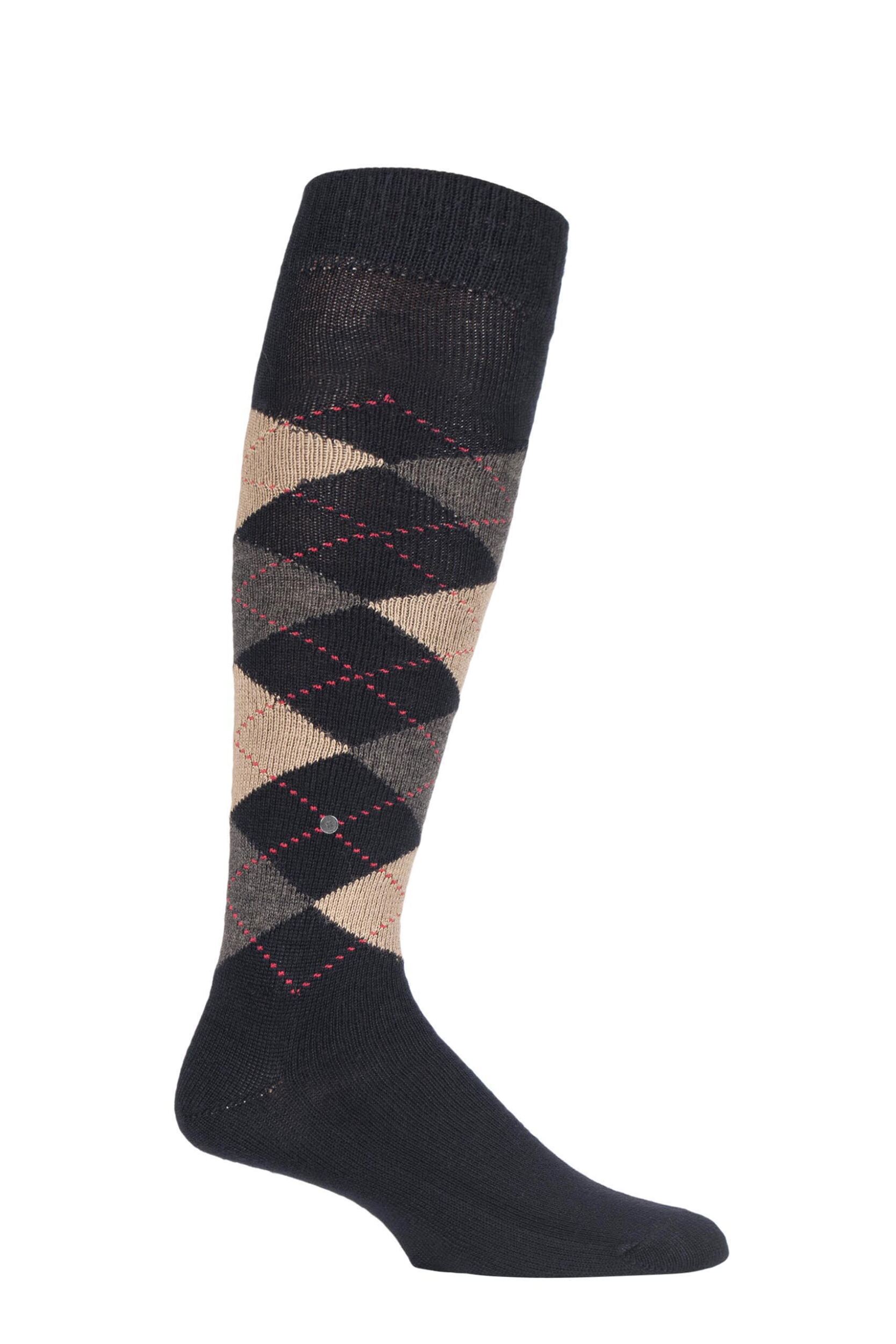 1 Pair Brown Preston Soft Acrylic Knee High Socks Men's 6.5-11 Mens - Burlington